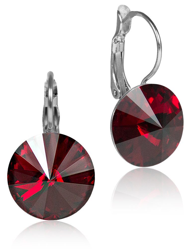 LUISIA® Paar Ohrhänger Silberne Ohrringe "Rivoli" mit 12 mm Kristallen von günstig online kaufen