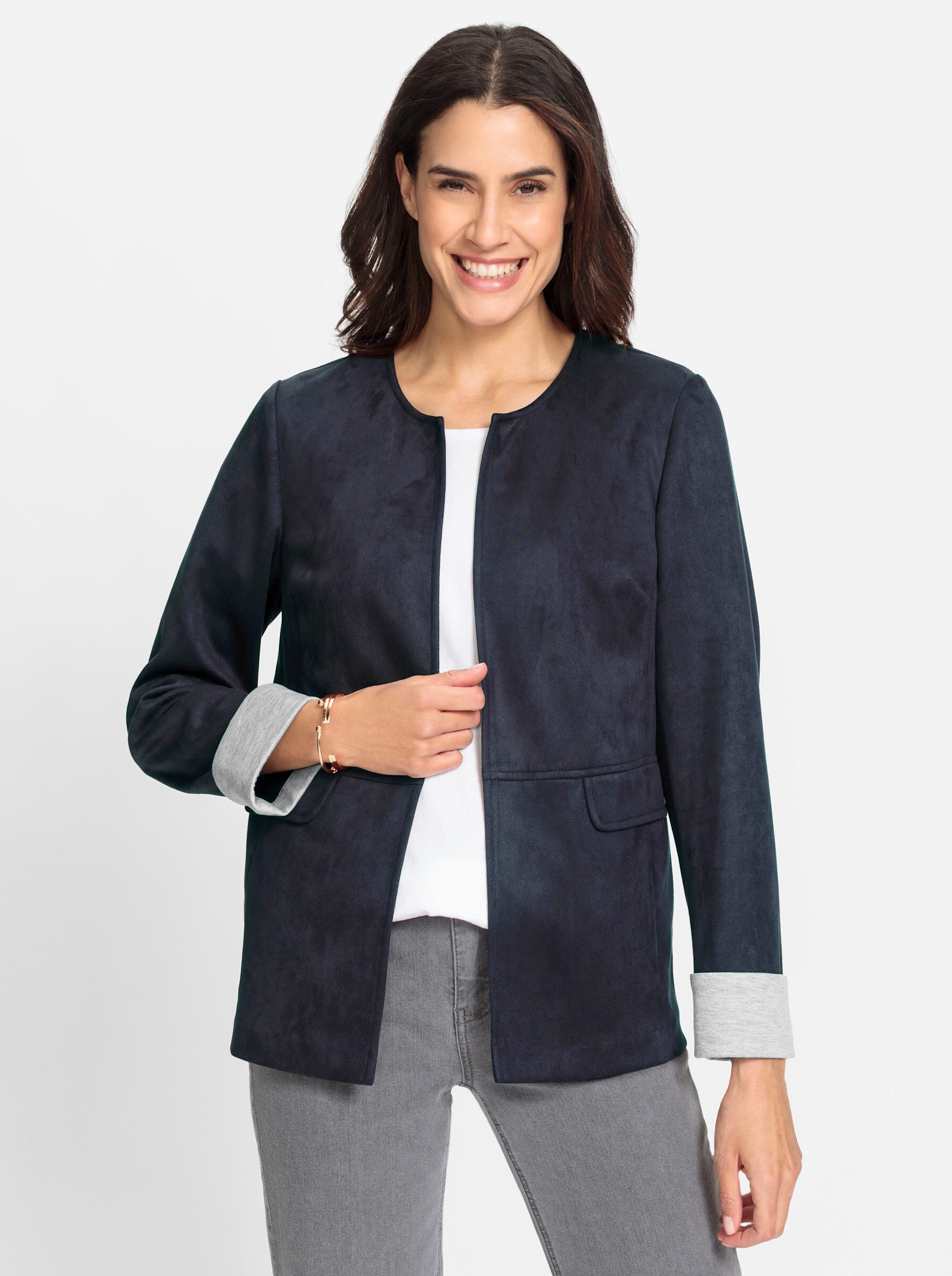 Witt Blusenblazer Lederimitat-Blazer günstig online kaufen