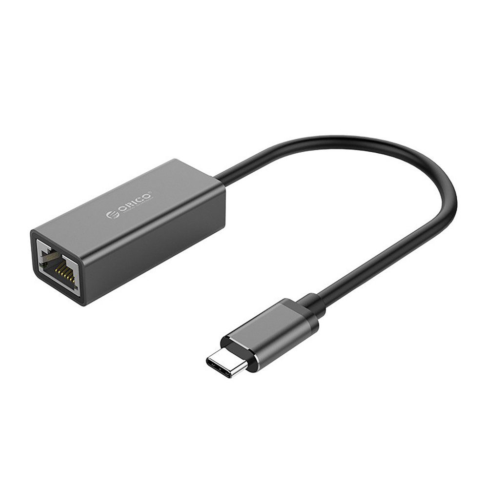 ORICO Ethernetadapter Netzwerkkarte LAN-Adapter Netzwerk-Adapter USB-C zu RJ45, 15.0 cm, 1 Gbit/s, Aluminiumgehäuse, LED-Anzeige, 15 cm Kabel