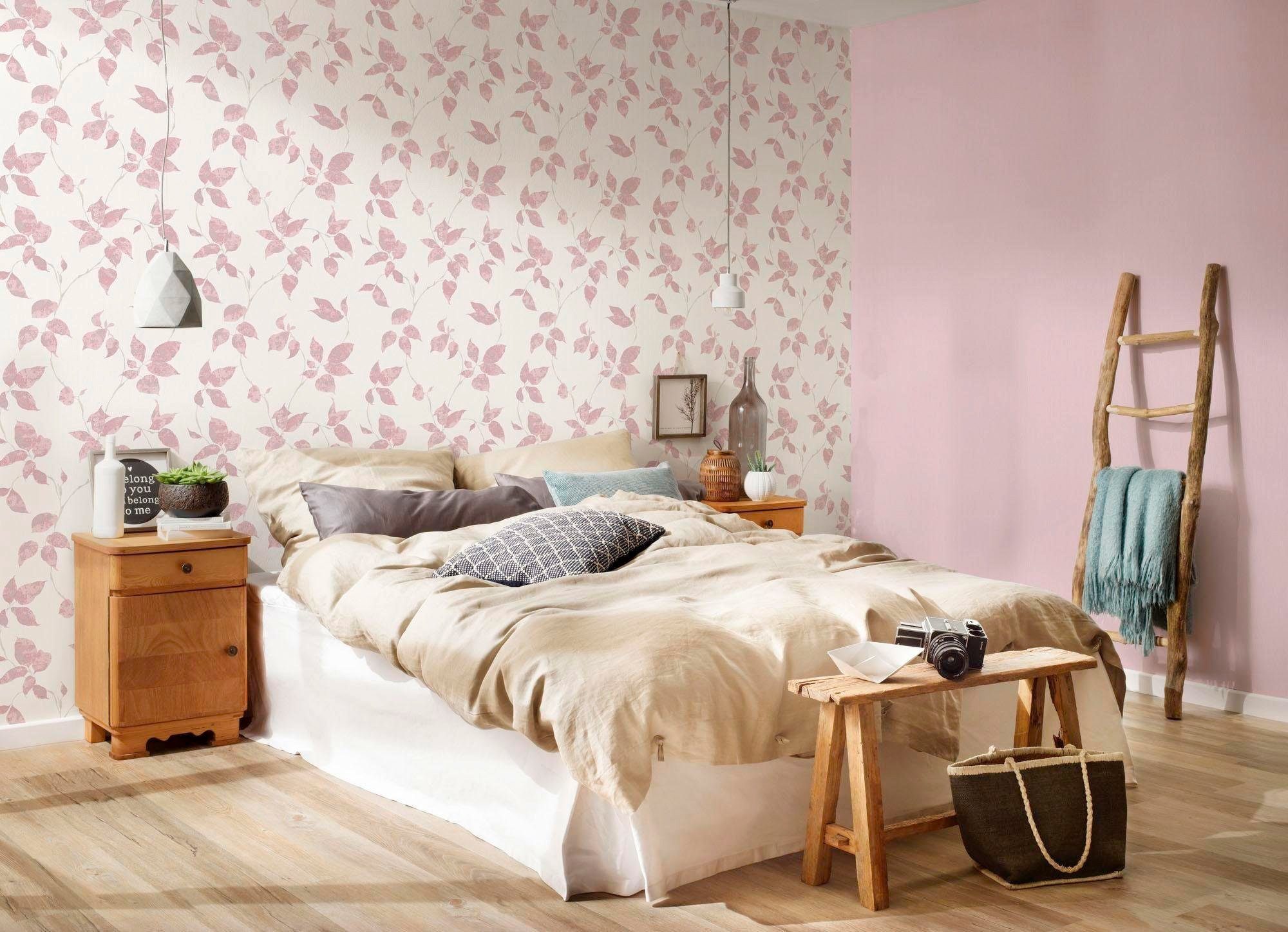 Unitapete living walls Flavour, rosa einfarbig, Vliestapete uni,