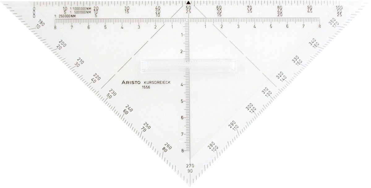 ARISTO Geodreieck Kursdreieck 22,5cm Acryl glasklar