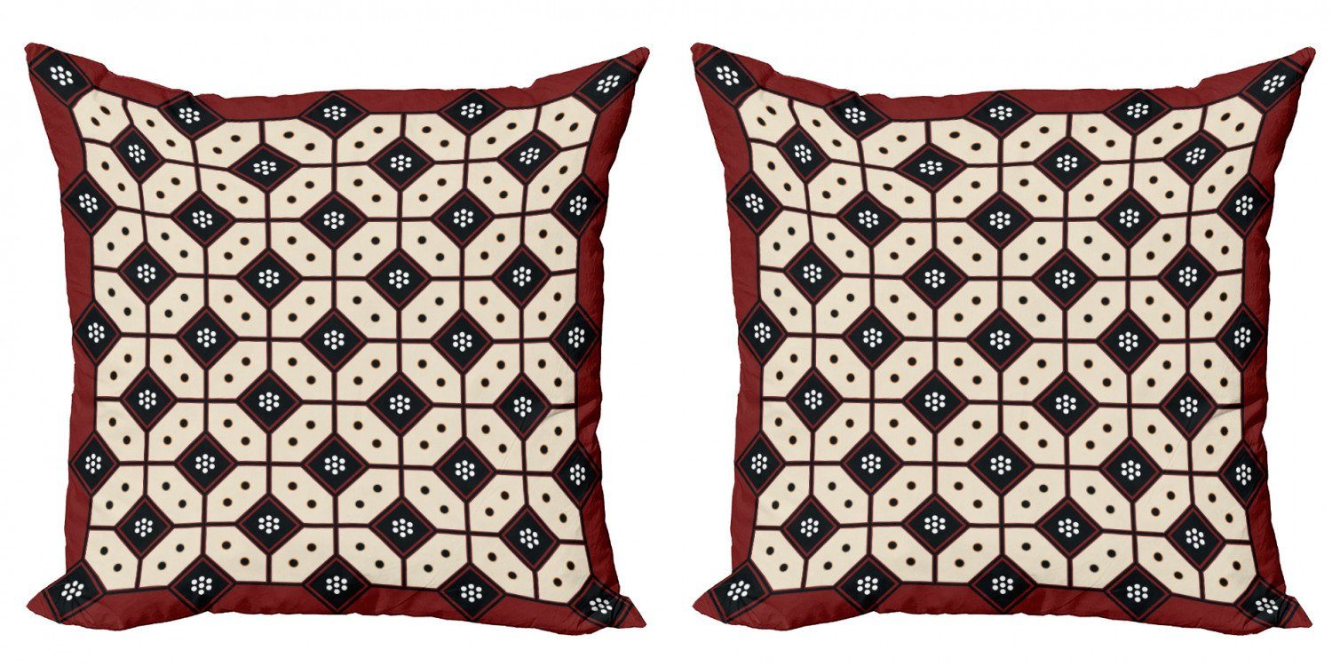 Kissenbezüge Modern Accent Doppelseitiger Digitaldruck, Abakuhaus (2 Stück), Ethnisch Javaner Batik-Muster