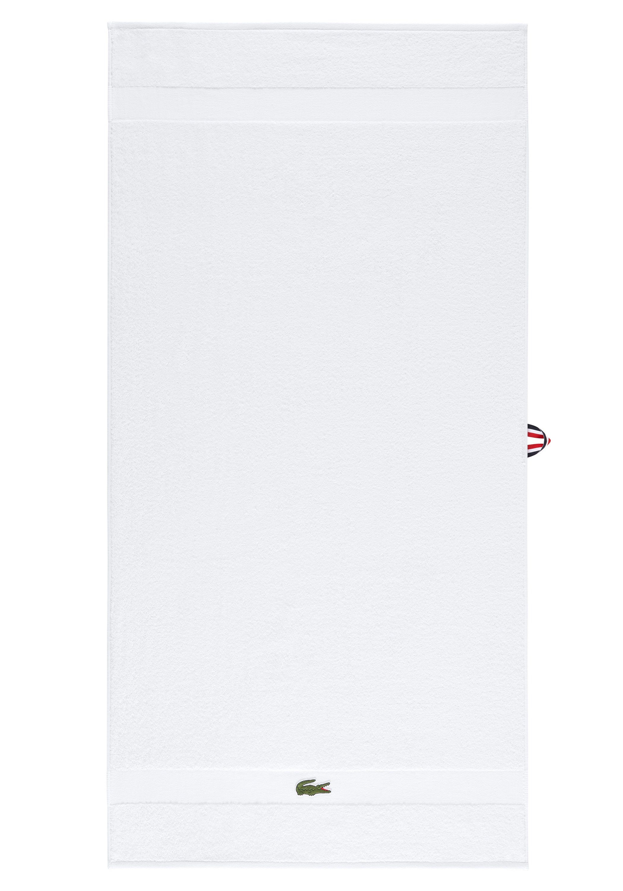 Lacoste Handtuch L CASUAL, mit Aufnähern BLANC