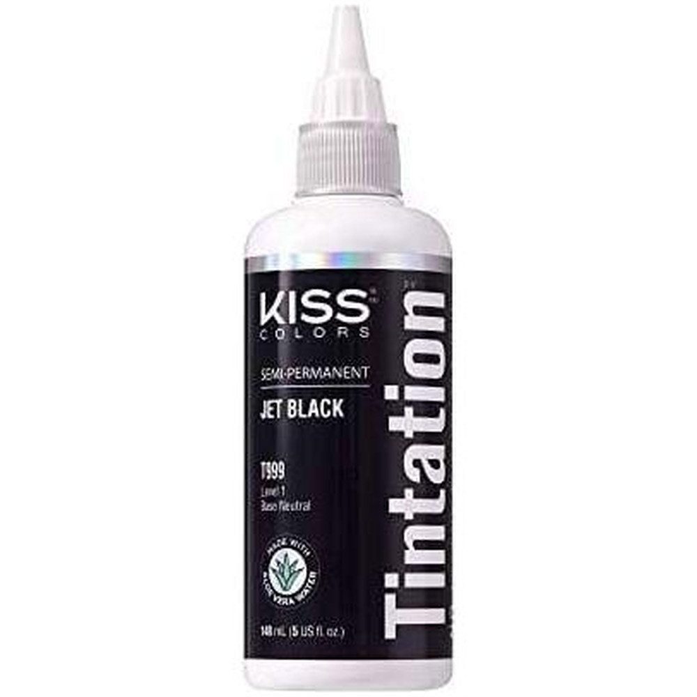 Kiss Haarmaske Kiss Tintation Semi Permanent Hair Color 148ml - Jet Black