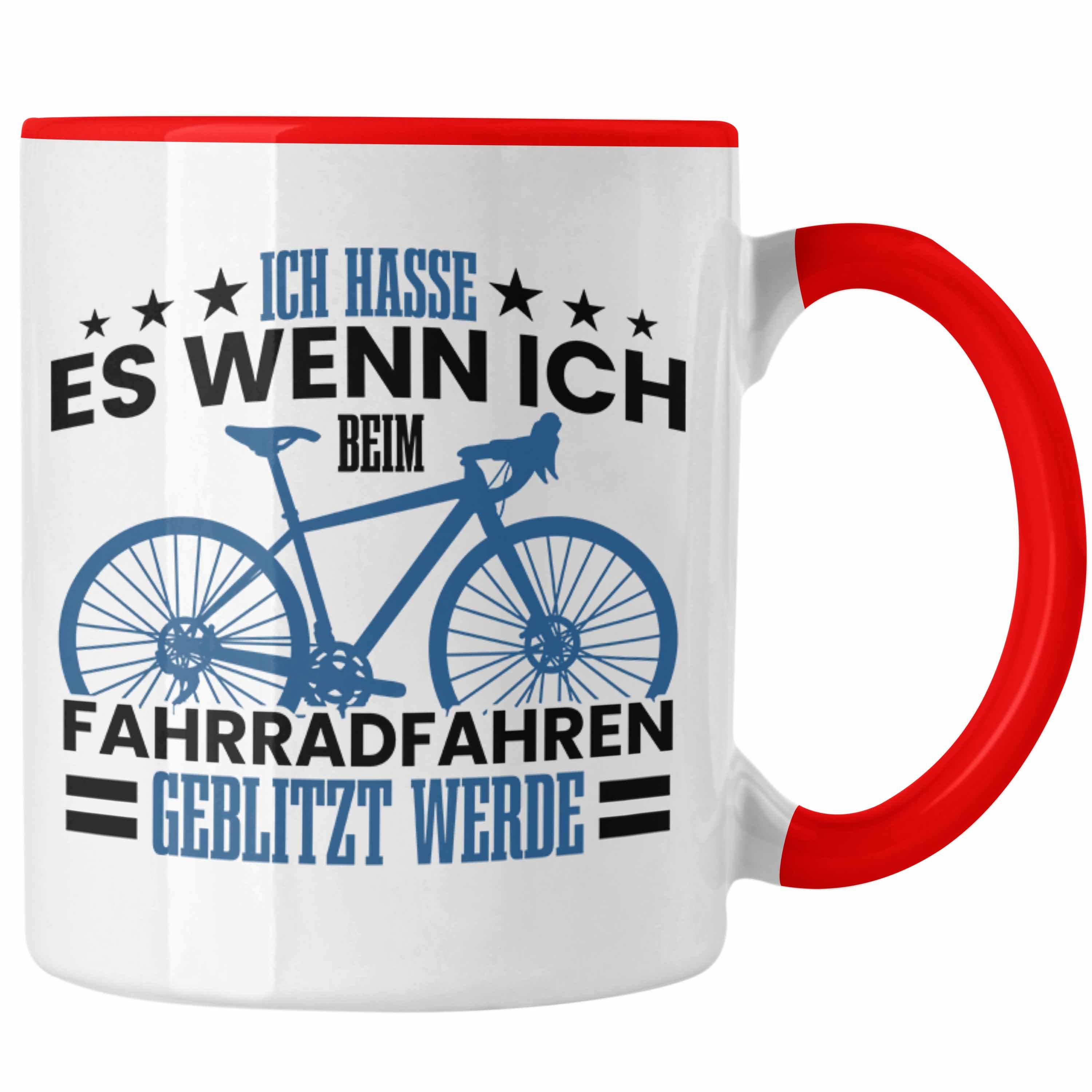 Trendation Tasse Tasse Fahrradfahrer Geschenk für Radfahrer Fahrradfahrern Geblitzt Wer Rot