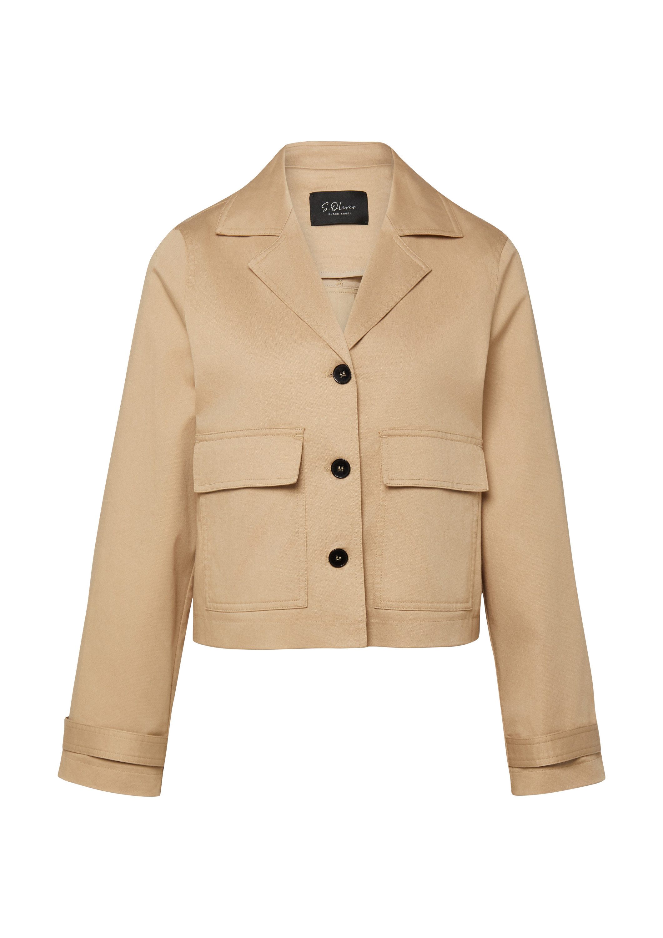 s.Oliver Funktionsjacke Indoor-Blazer Kurzer Trench aus Baumwolle