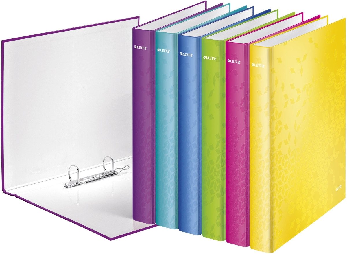 LEITZ Präsentationsordner Ringbuch Wow A4 PP 2 Ringe 25 mm sortiert