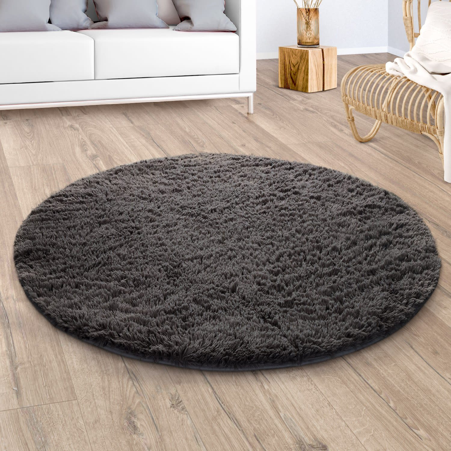 KADIMA DESIGN Teppich waschbar Unifarben Schlafzimmer Hochflor Teppich Shag günstig online kaufen