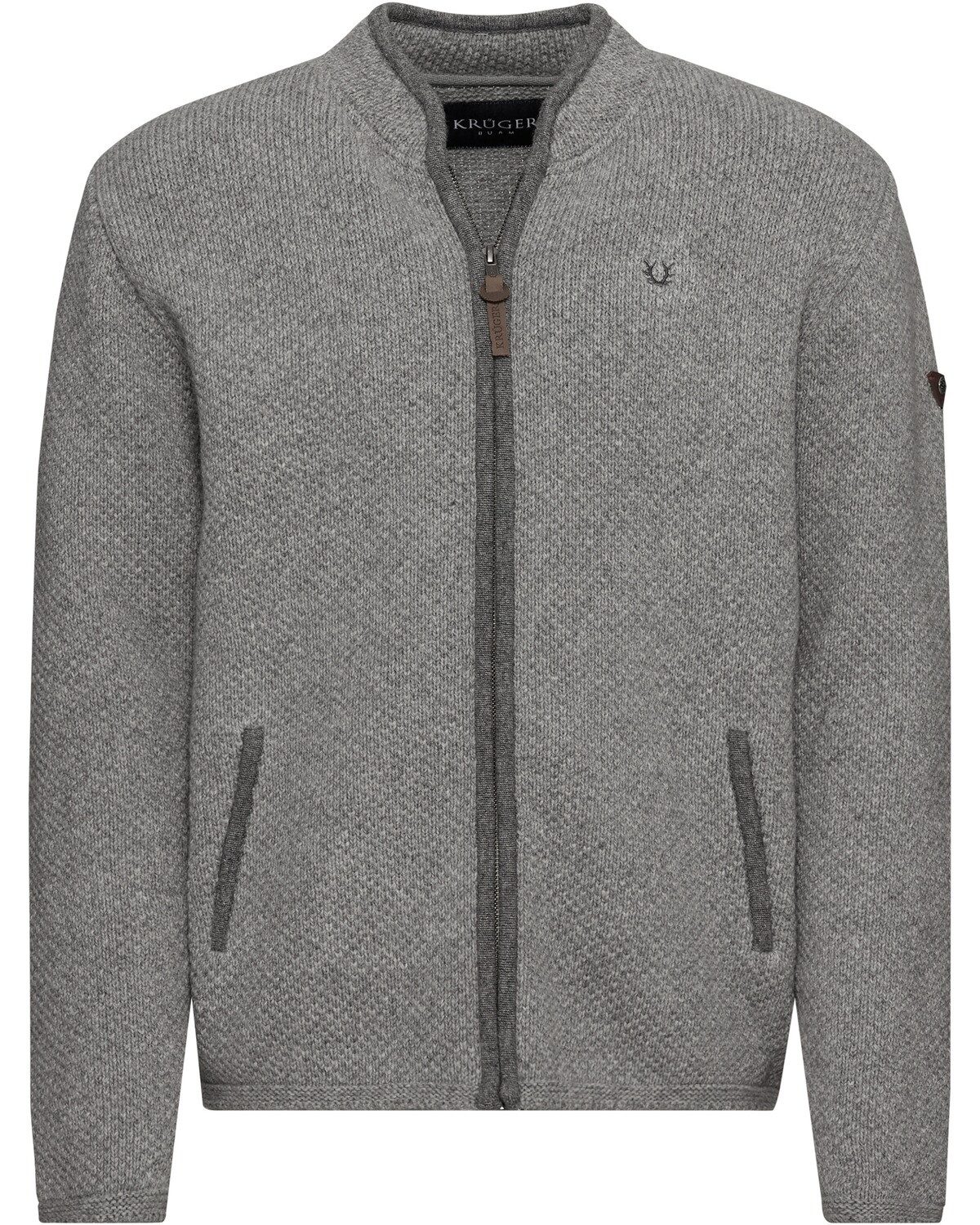 KRÜGER BUAM Trachtenstrickjacke Strickjacke mit Reißverschluss