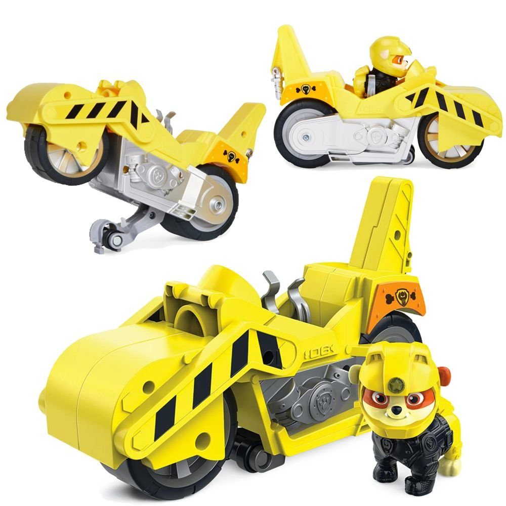 PAW PATROL Spielzeug-Auto Moto Pups Motorräder Pull Back Motor und Spielfiguren Paw Patrol Rubble