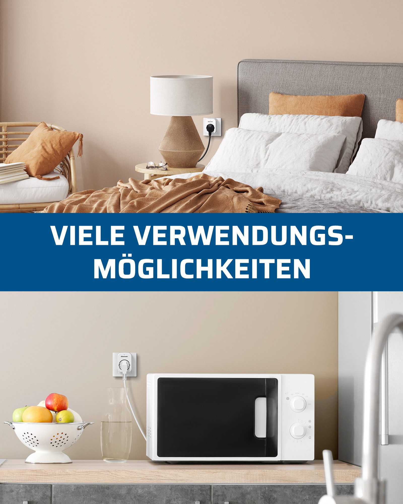 DEWENWILS Funksteckdose mit Fernbedienung, max. 2300 W, 5-St., Erweiterbarer Lichtschalter für Feiertagsdeko, 30M Reichweite – Bild 4 von 5