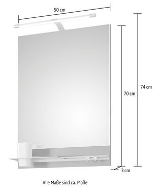 Saphir Badmöbel-Set Quickset 5-teilig, Waschbeckenunterschrank mit LED-Spiegel, (8-St), Hochschrank, Unterschrank, Hängeschrank, inkl. Türdämpfer, 5 Türen