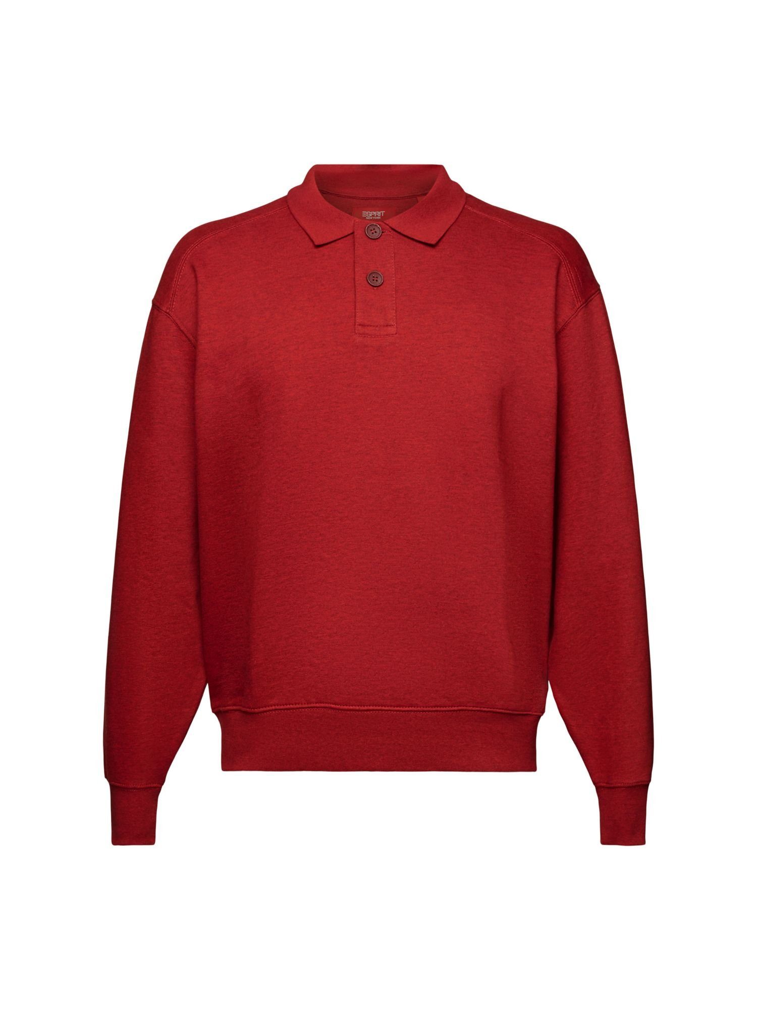 Esprit Sweatshirt Langärmliges (1-tlg) RED DARK Polo-Sweatshirt