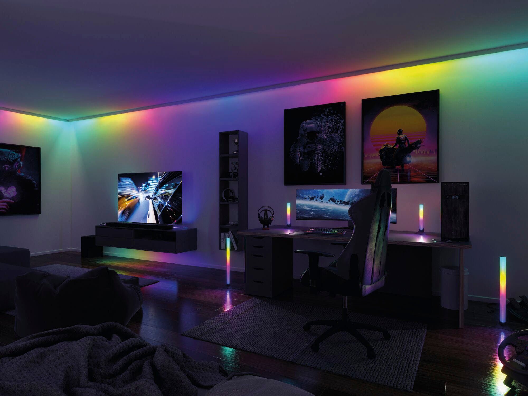 RGB Rainbow EntertainLED 2-flammig 30x30mm Dynamic LED-Streifen Paulmann Lightbar 2x24lm, 2x0,6W