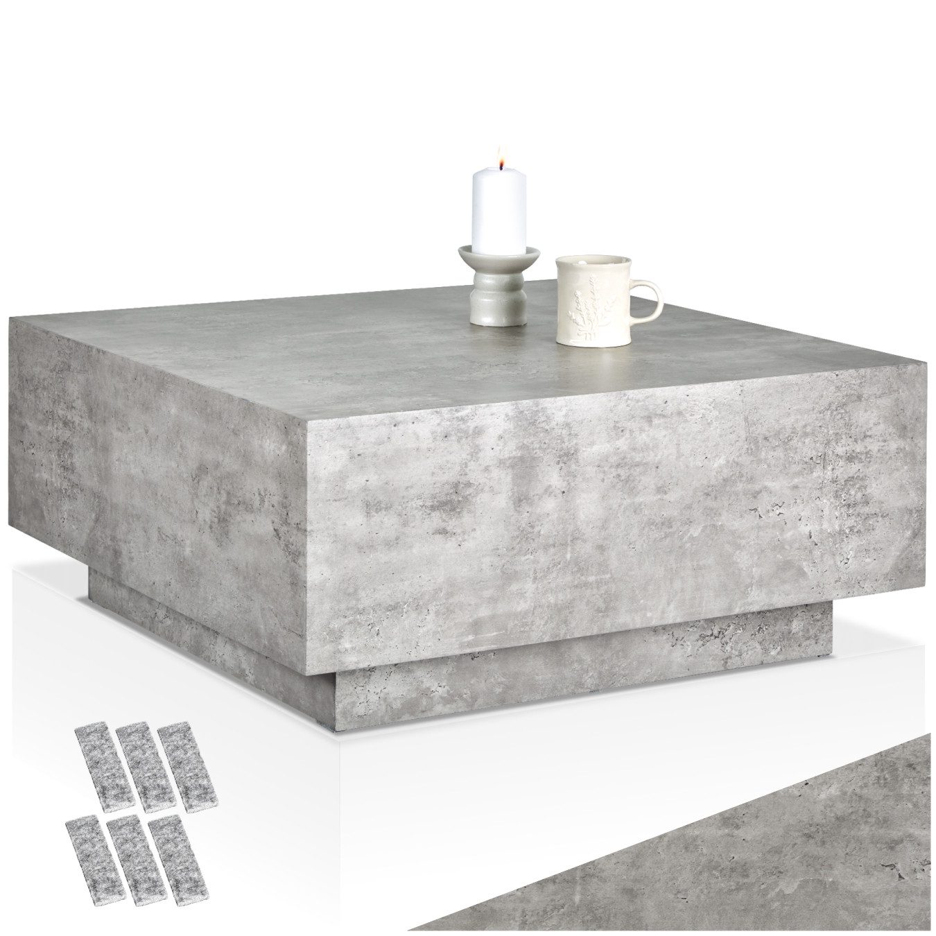 tectake Couchtisch Beistelltisch Lasley mit Standfuß, günstig online kaufen