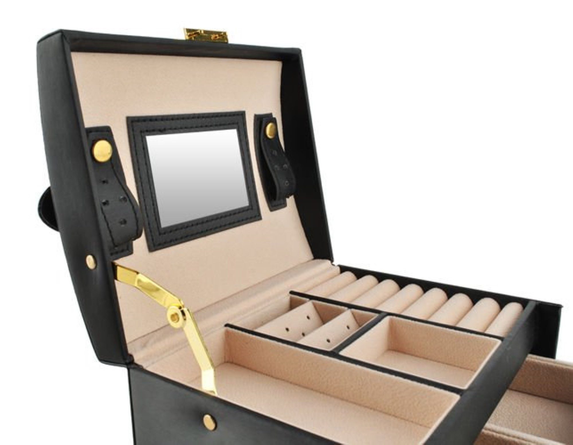 Beautylushh Schmuckkasten Hochwertiges Satin-Schmuckkästchen: mit Spiegel ( günstig online kaufen