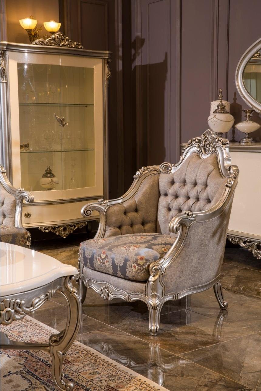 JVmoebel Sessel, Sessel Luxus Einsitzer Couch Textil Sofa Polster Möbel Couchen