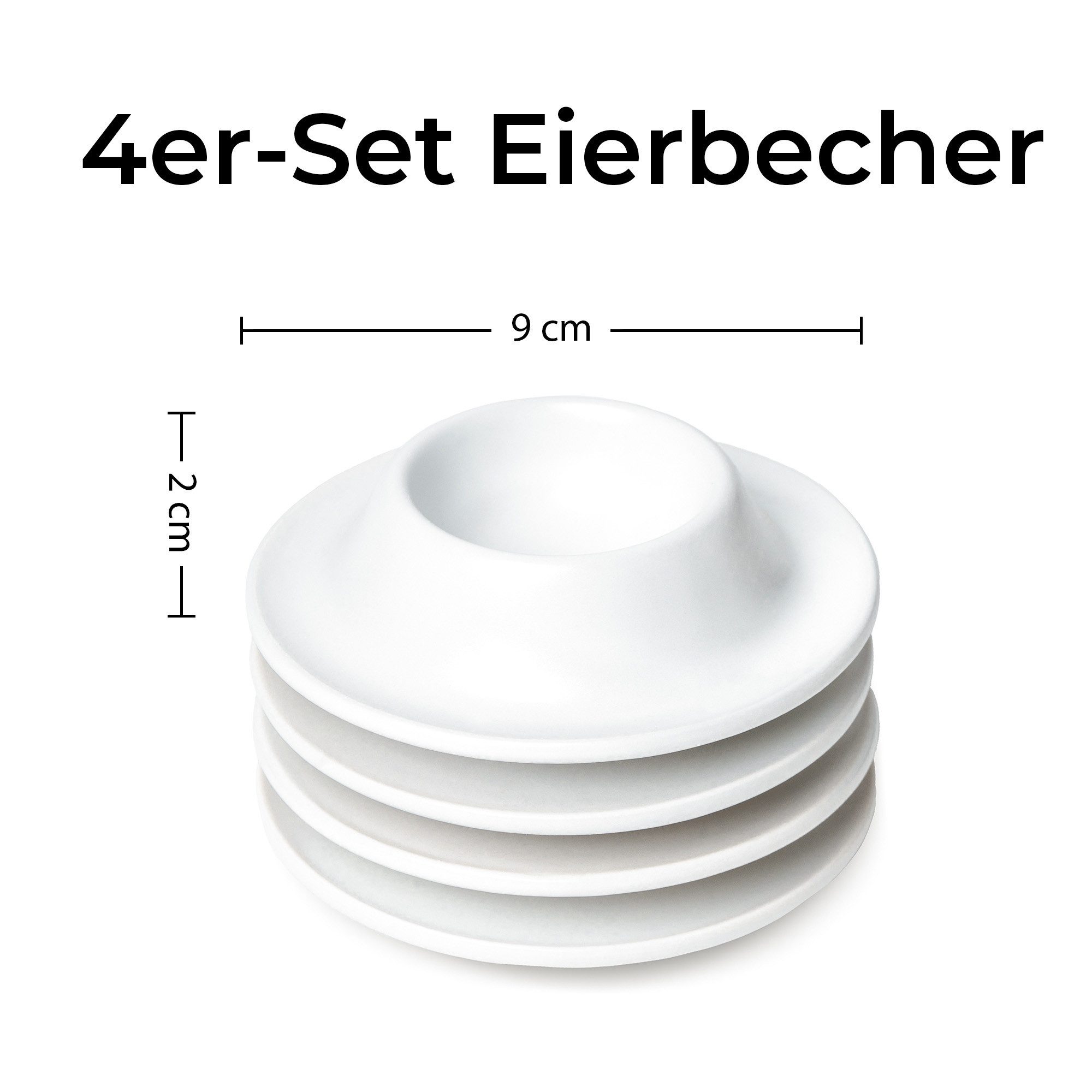 MiaMio Eierbecher MIAMIO Eierbecher 4er Set Weiß