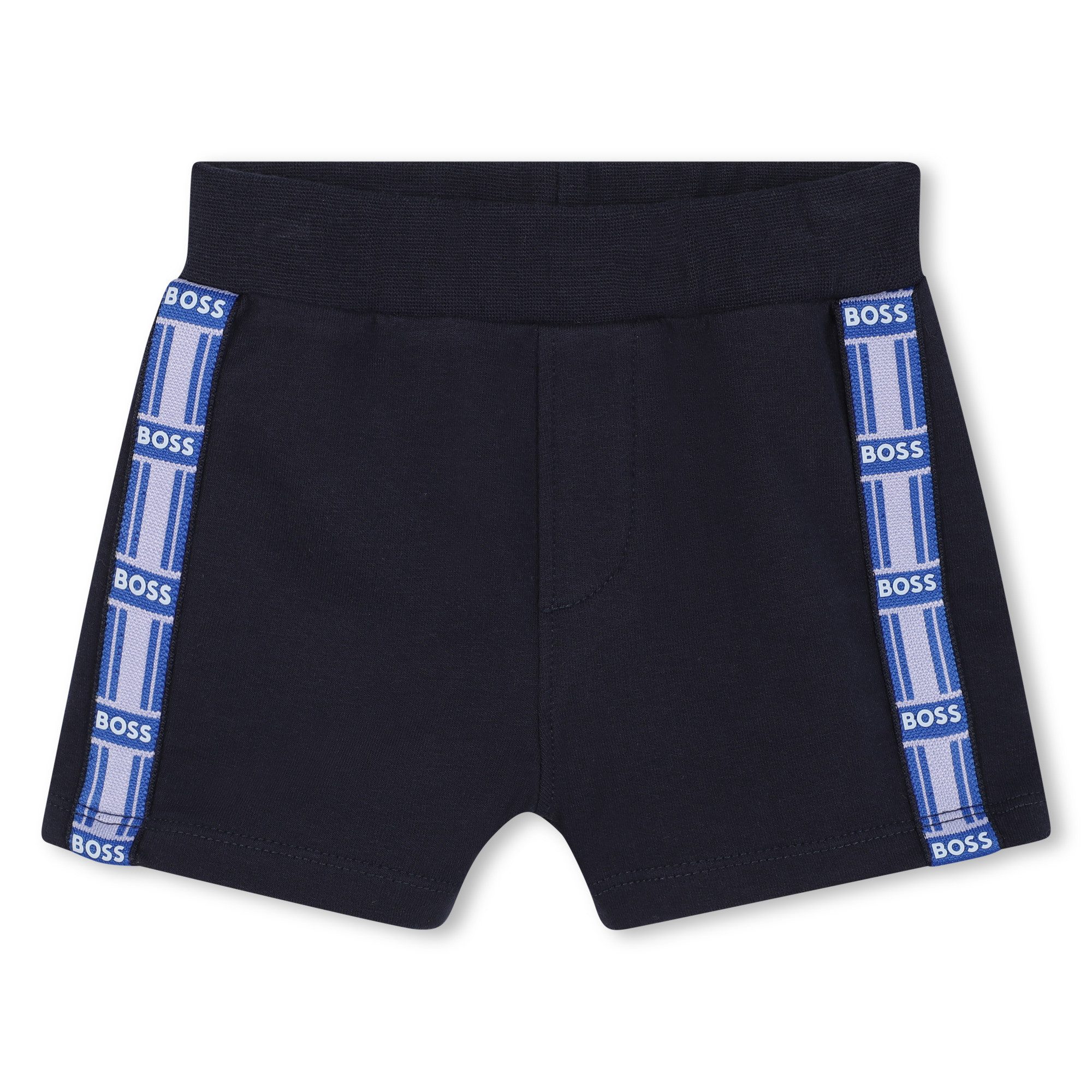 Boss Kidswear Jogginganzug BOSS Kidswear kurzer Jogginganzug 2er Set blau mit Pandabär