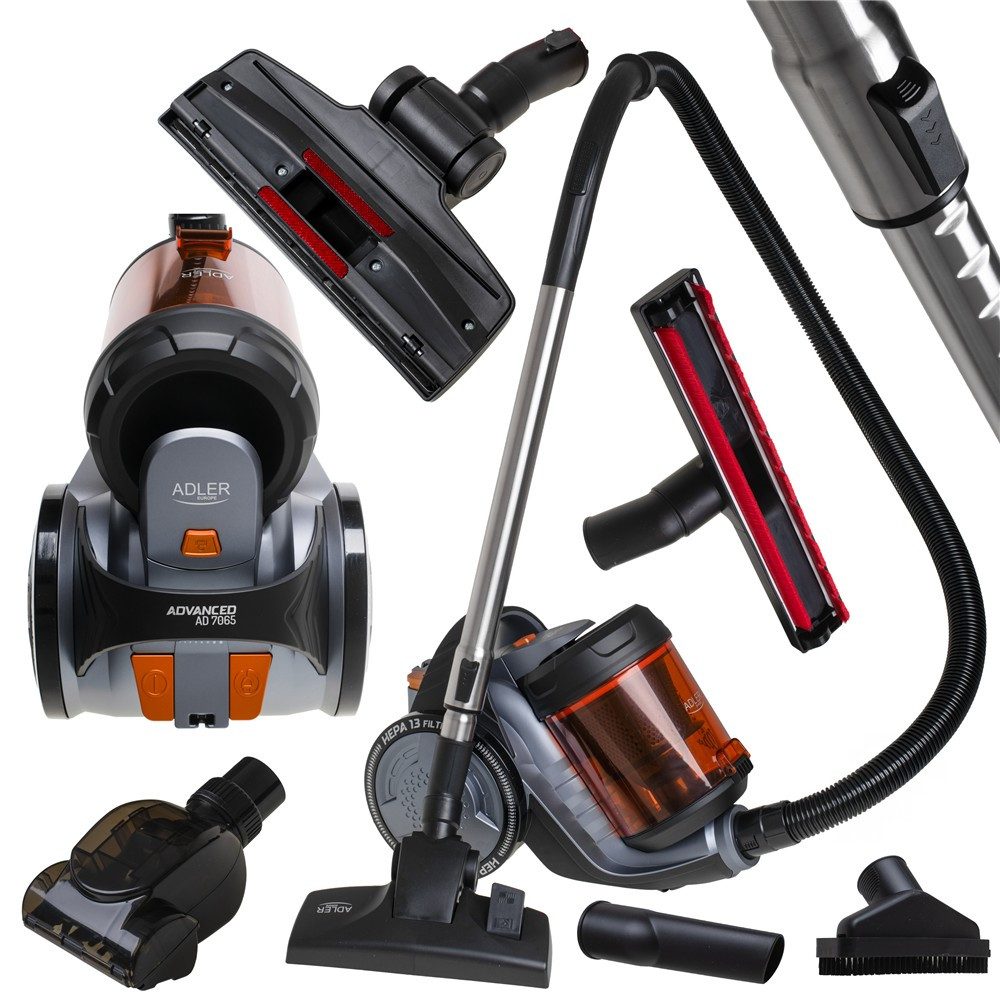 ADLER EUROPE Bodenstaubsauger AD 7065 Zyklon Staubsauger, Hartboden, Teppich, Sofa, Auto, 3000 W, beutellos, hygienisch mit HEPA 13 Filter, 17.000 Pa Saugkraft, schwarz