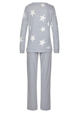 Arizona Pyjama (4 tlg., 2 Stück) in melierter Optik mit Sternen