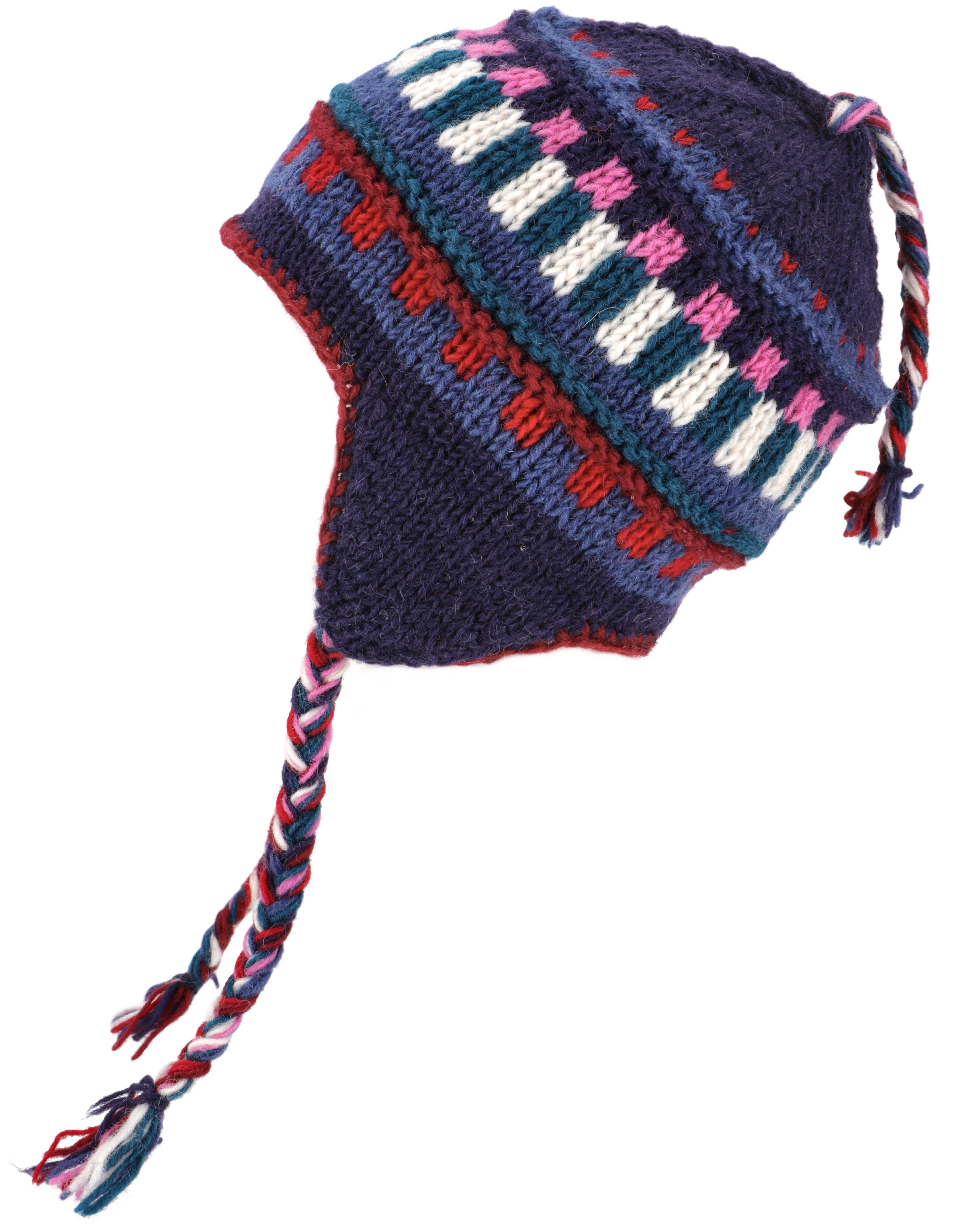 Guru-Shop Strickmütze Wollmütze mit Ohrenklappen, Norwegermütze -.. günstig online kaufen