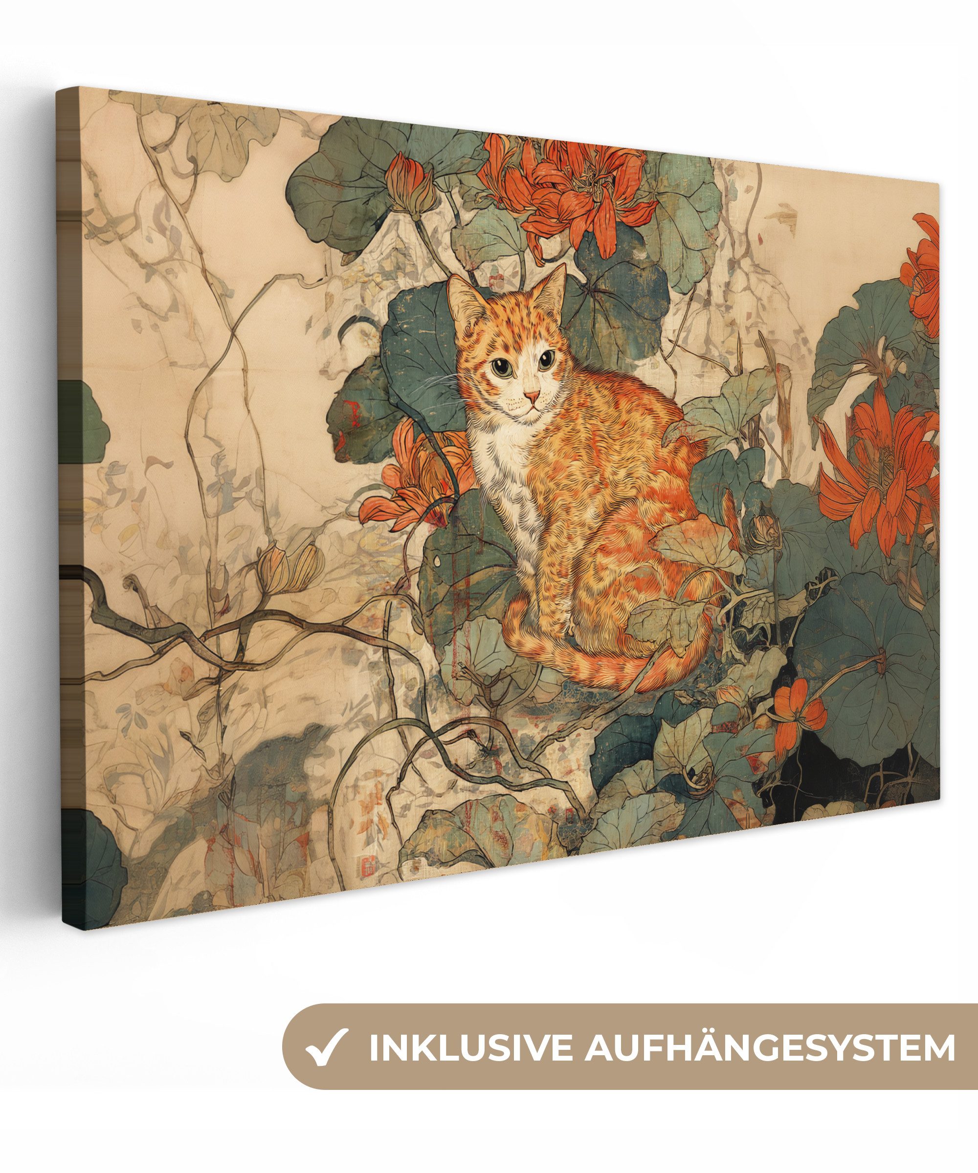 OneMillionCanvasses® Leinwandbild Katze - Ornamental - günstig online kaufen