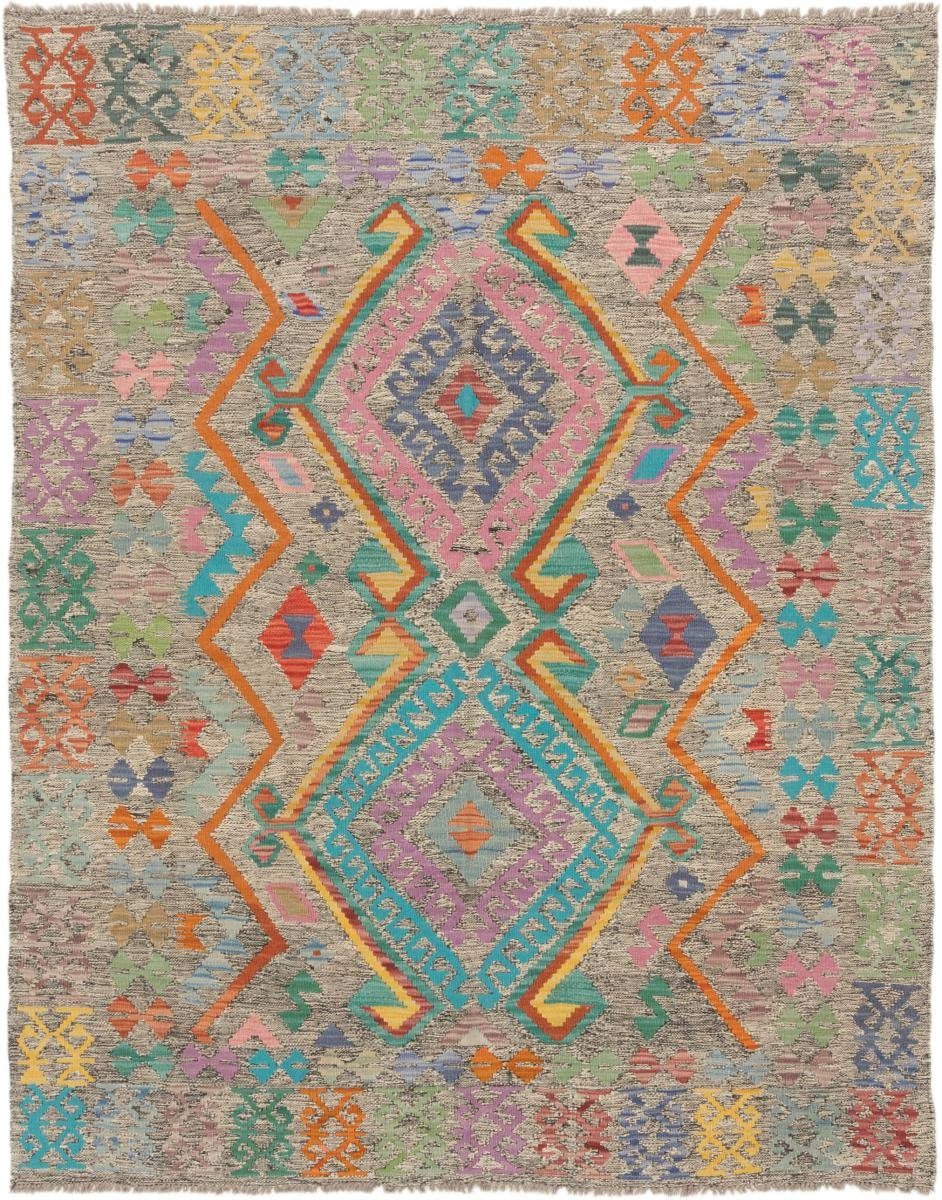 Orientteppich Kelim Afghan 152x193 Handgewebter Orientteppich, Nain Trading, rechteckig, Höhe: 3 mm