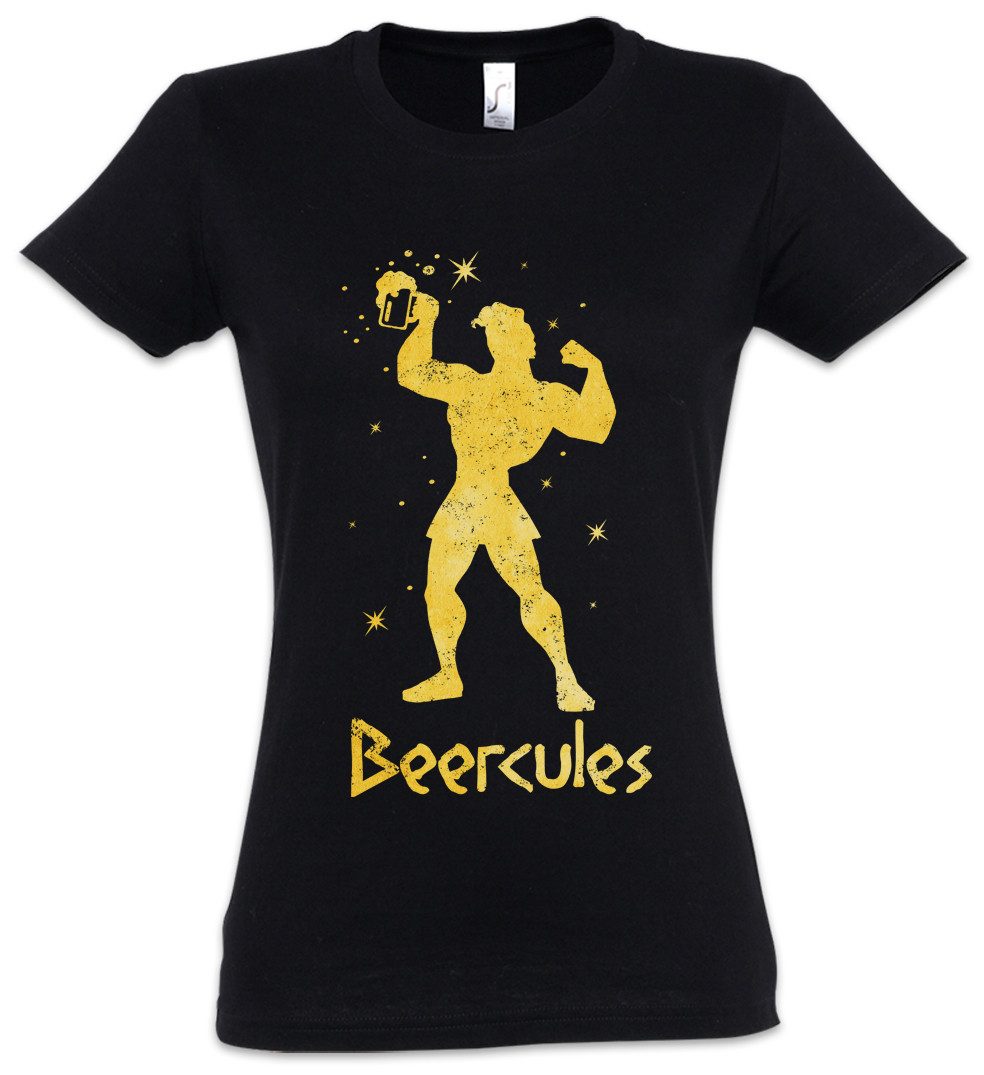 Urban Backwoods Print-Shirt Beercules Damen T-Shirt Alkohol Alcohol Beer Get Drunk Bier Karneval (1-tlg) Fassenacht Kostüm Verkleidung Junggesellenabschied