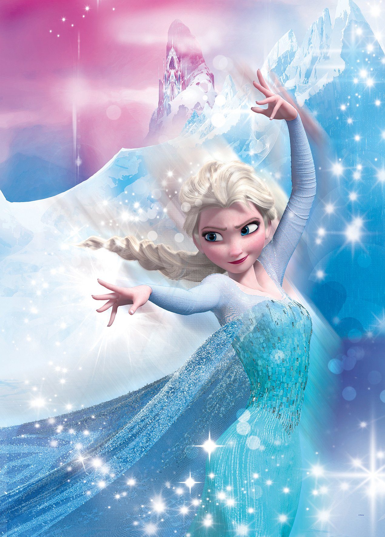 Komar Bild Frozen 2 Elsa Action, Disney (1 St), Wandbild zur Dekoration im Kinderzimmer - ohne Rahmen