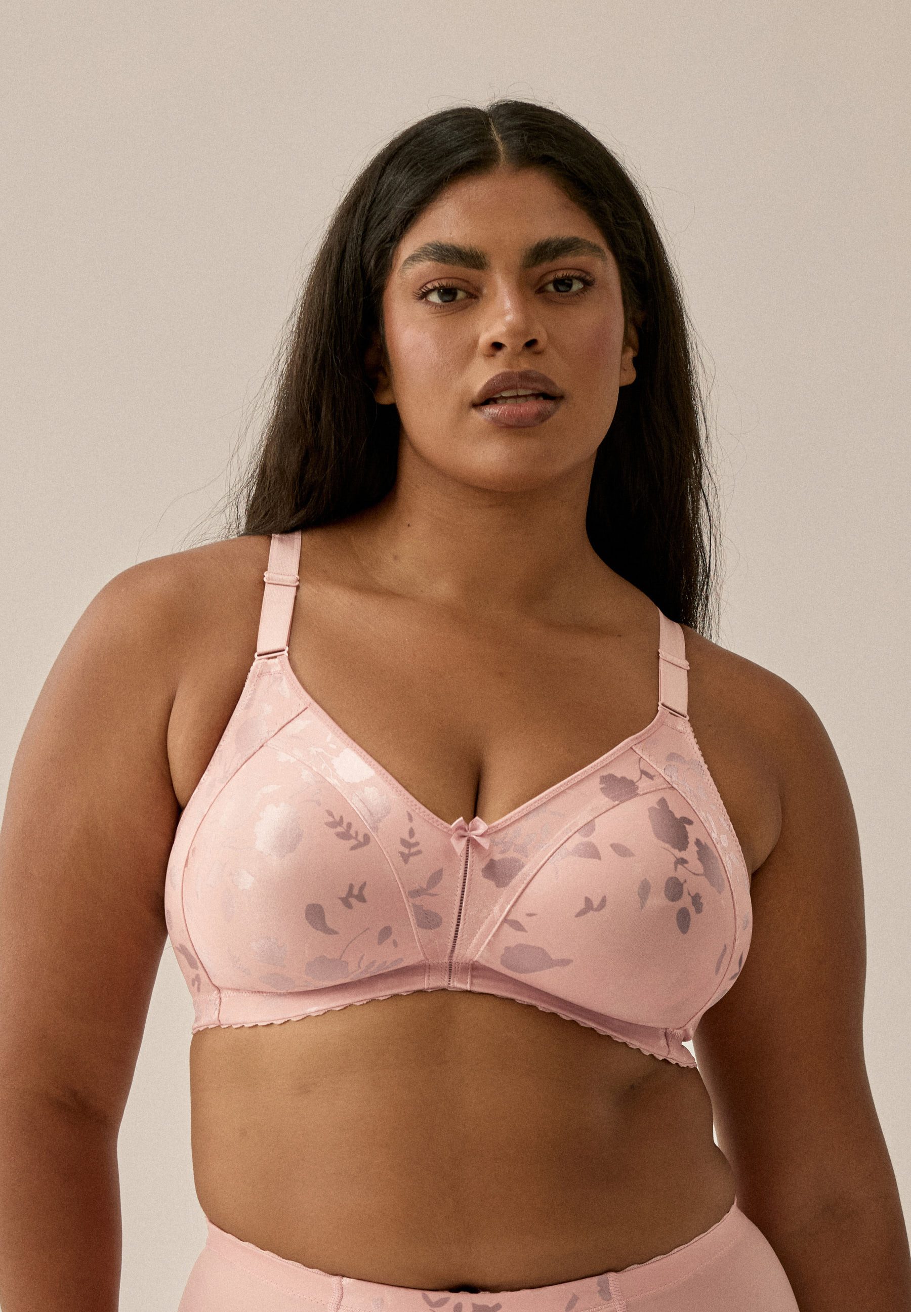 Naturana Minimizer-BH Minimizer (1-tlg) Shaping-Effekt, breite Träger, feminin, bügellos, Satin, Blumenmuster