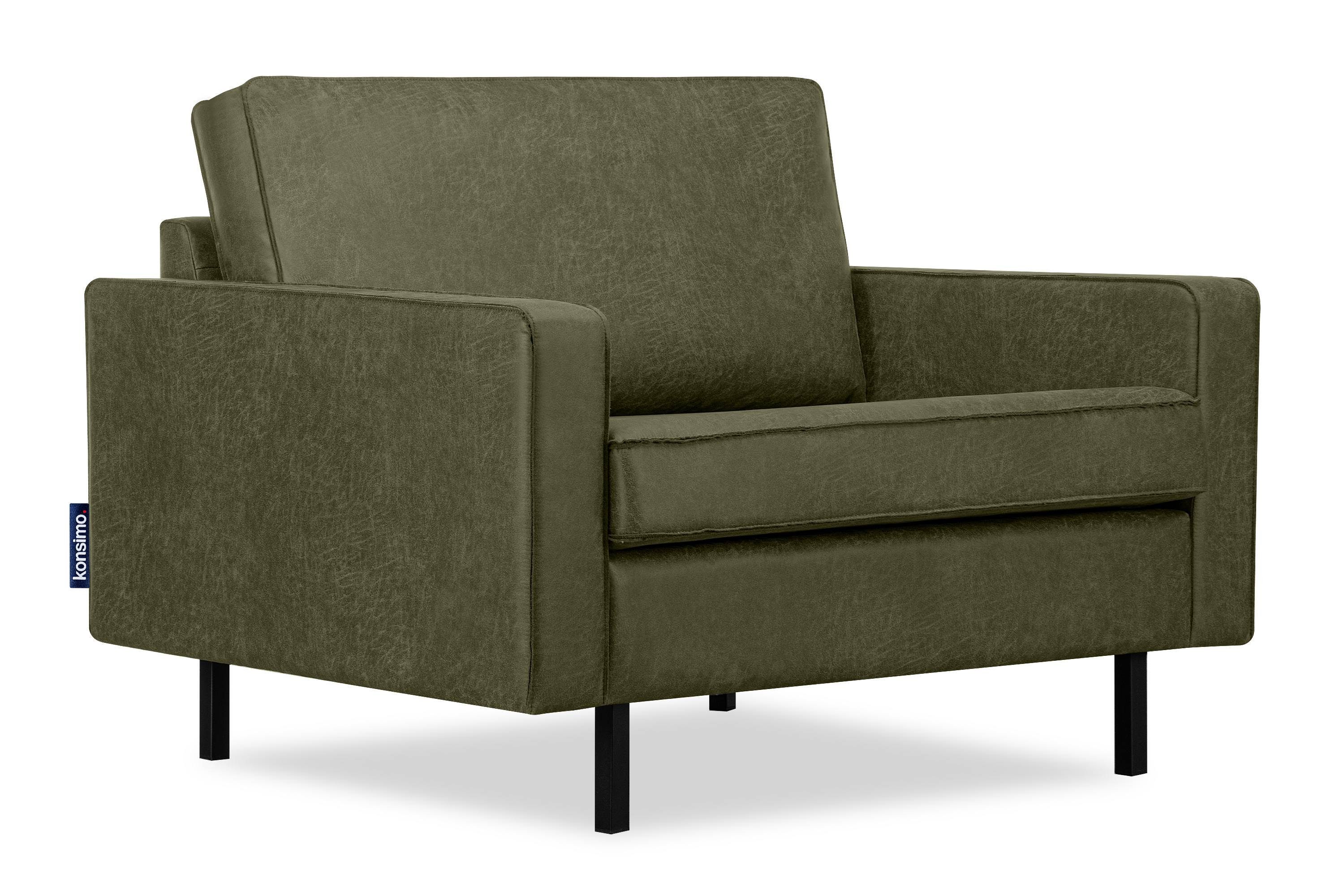 KONSIMO® Sessel INVIA Breite Sessel, Grundschicht: Echtleder,auf hohen Metallfüßen,Hergestellt in EU