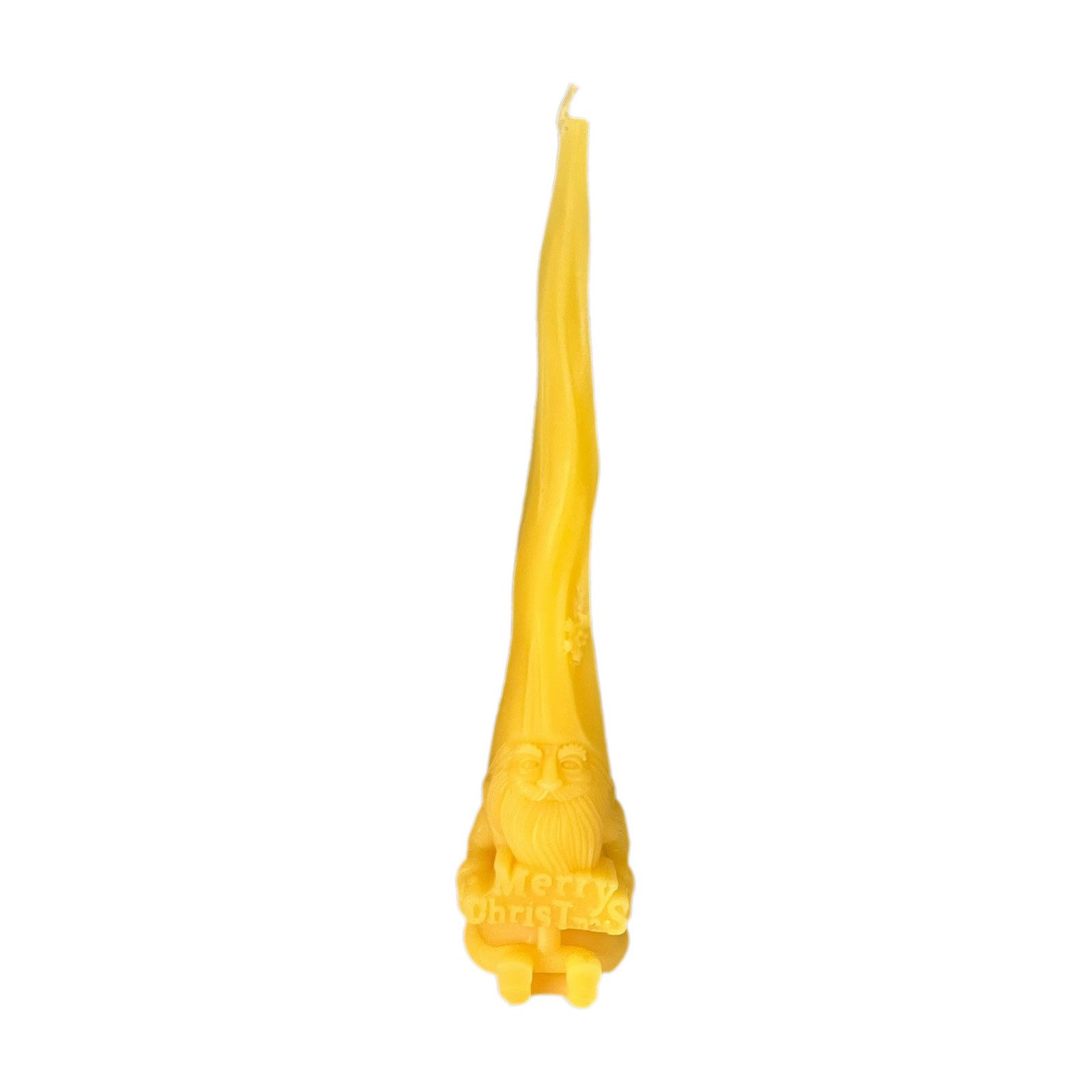 Aspinaworld Bienenwachskerze Weihnachtsmann Kerze mit Schild 20 cm natur – lange Zipfelmütze (1-tlg)