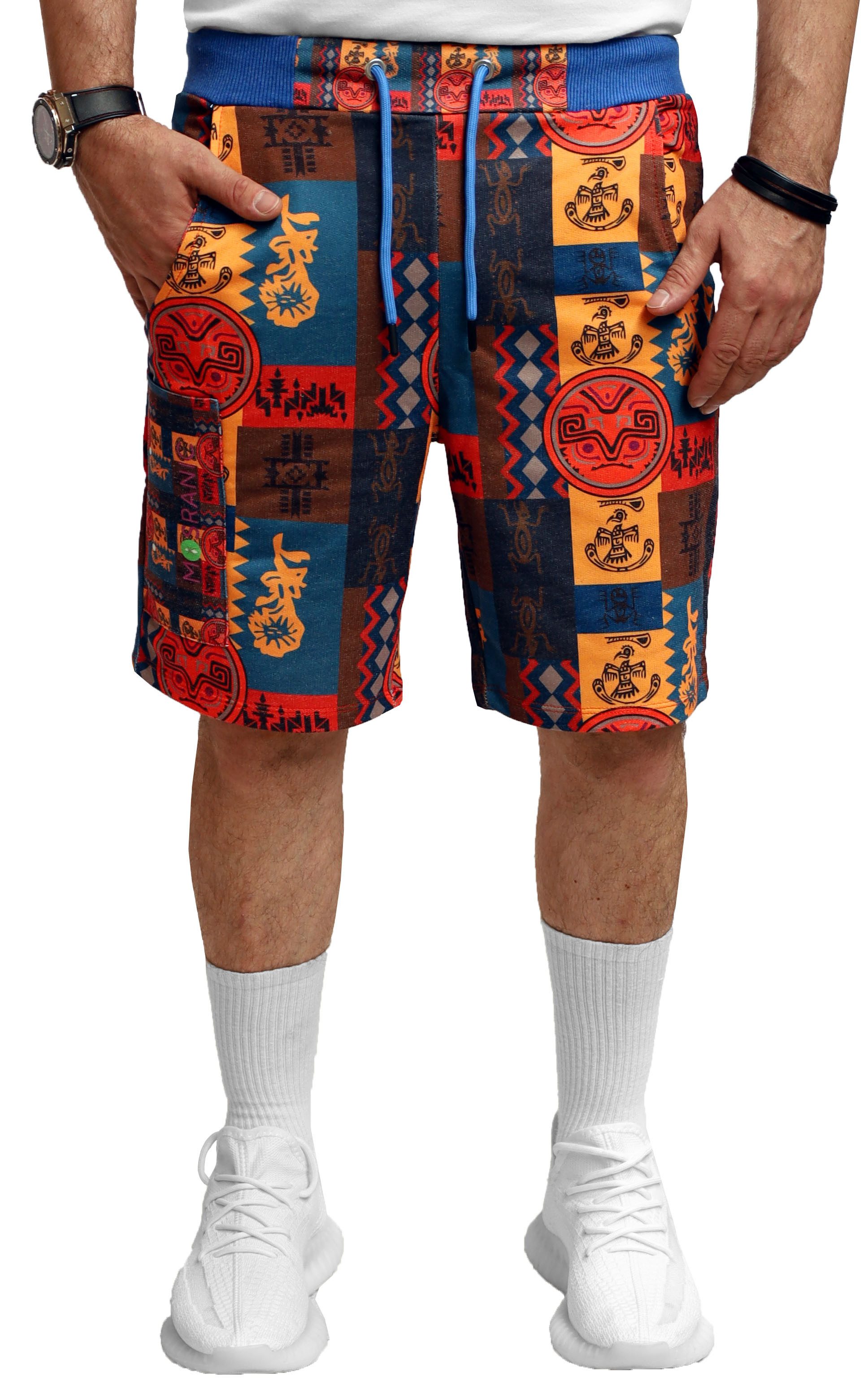 RMK Шорты Herren Short Sweatshorts kurze Hose Sommer Maya Bermuda bedruckt Elastikbund mit Tunnelzug