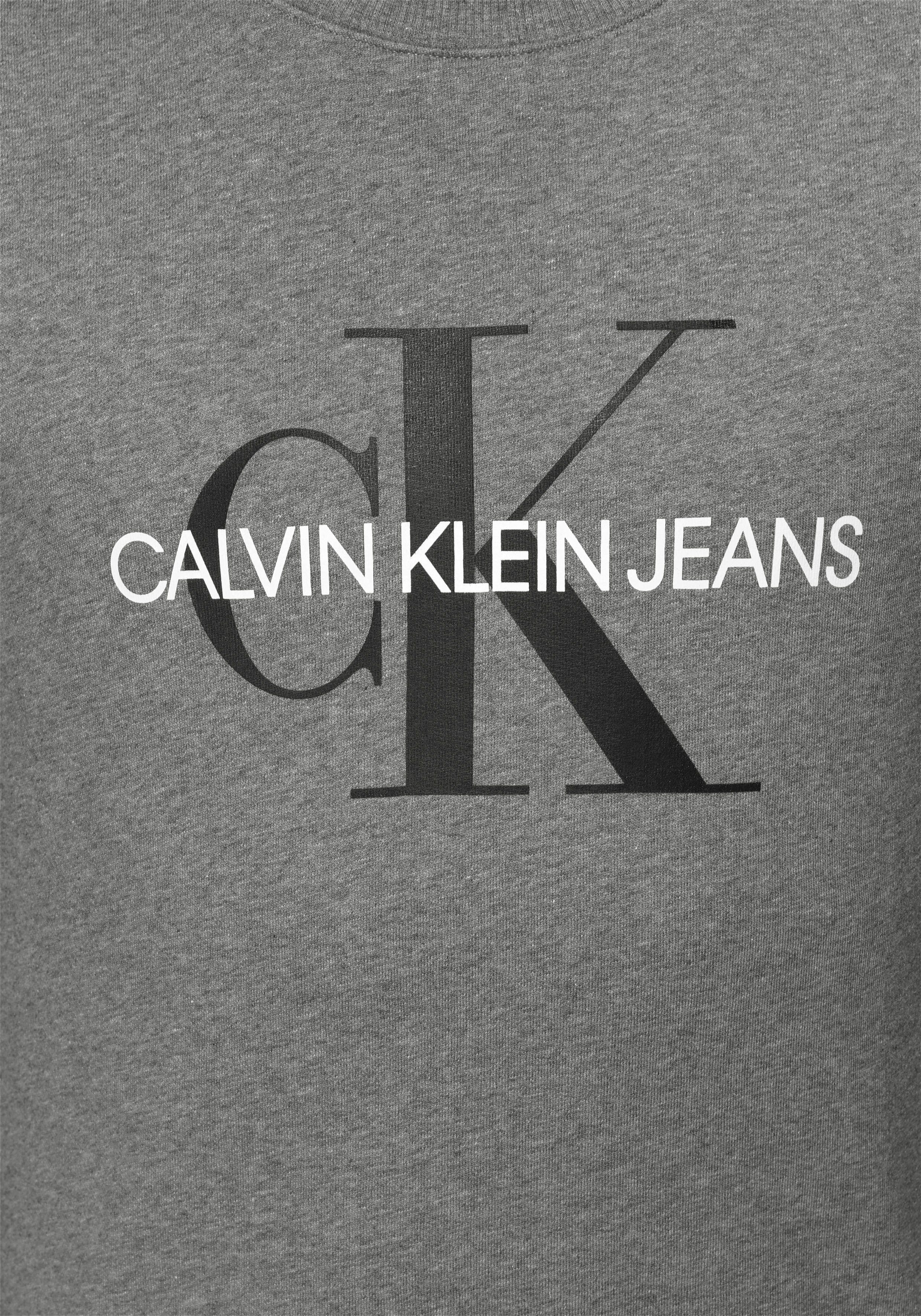 Calvin Klein Heather Jeans Mid MONOGRAM CREWNECK ICONIC Sweatshirt Grey