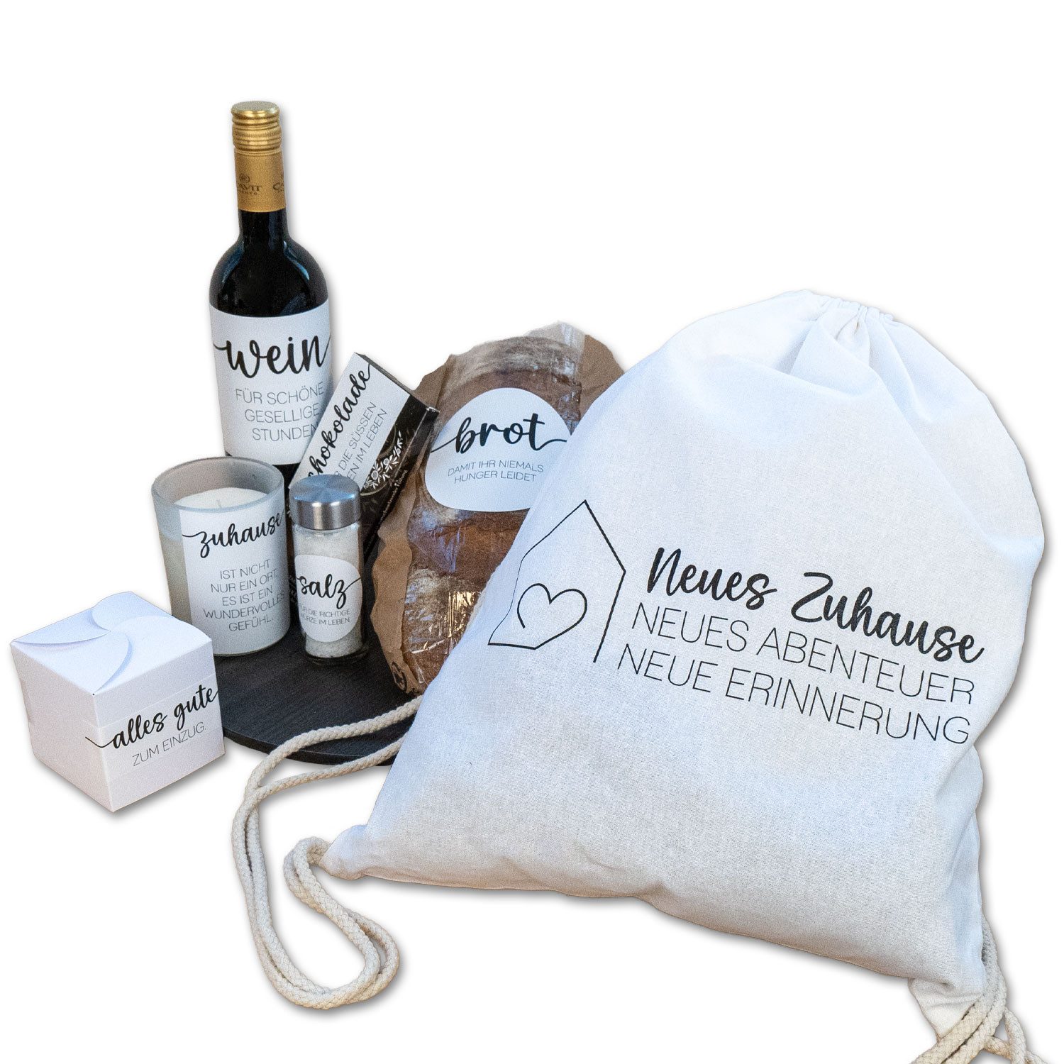 younikat Aufkleber younikat Geschenkidee zum Einzug Baumwollbeutel und Aufkleber I dv1538