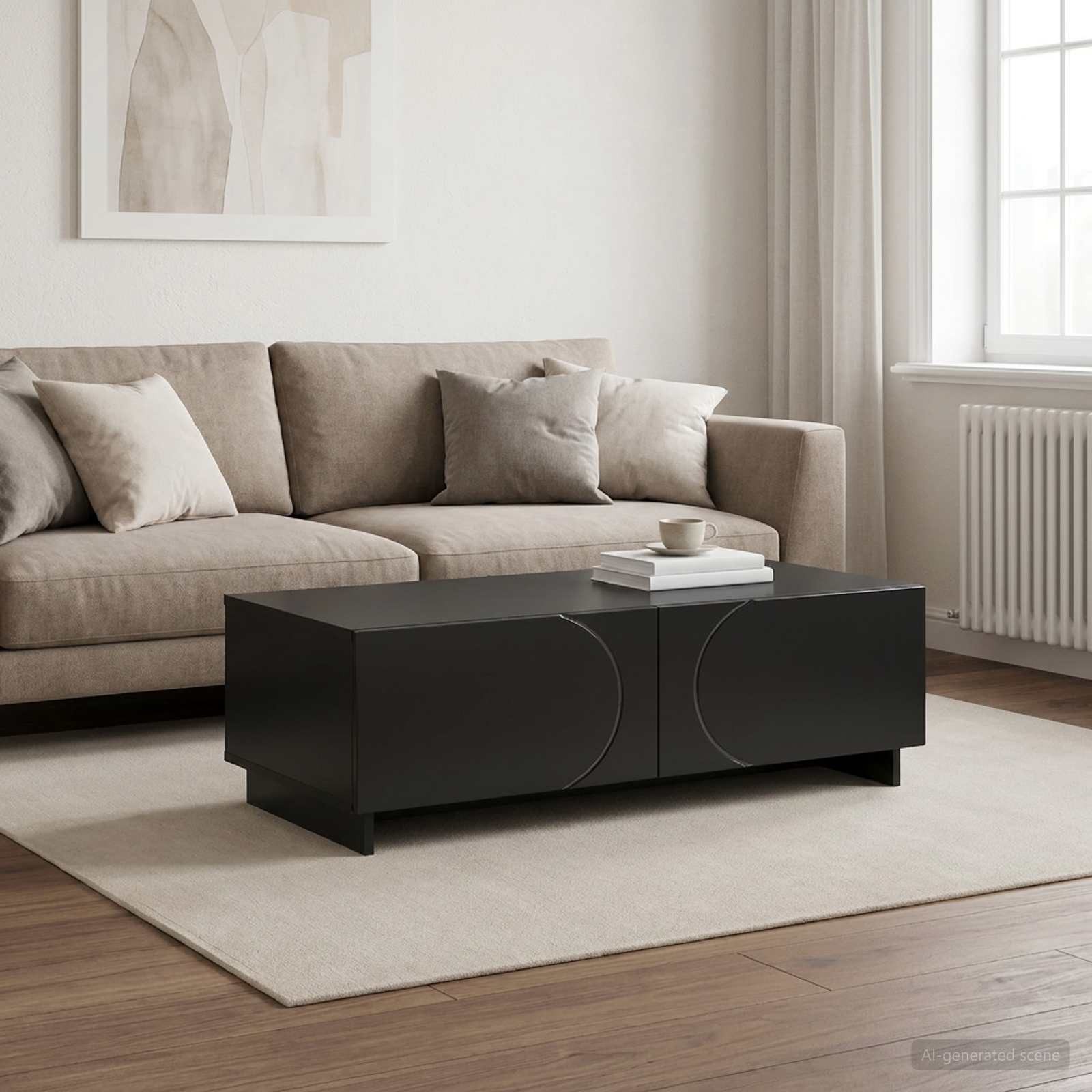 vidaXL Couchtisch Couchtisch Schwarz 102 x 50,5 x 35 cm Holzwerkstoff (1-St)