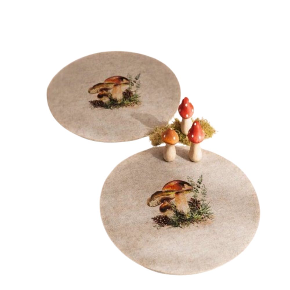 Home-trends24.de Platzset Platzmatte Pilz Tischset Platzdeckchen Herbst Fil günstig online kaufen