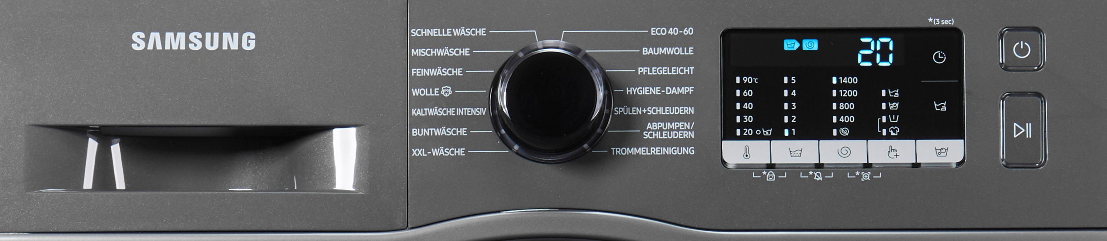 Samsung Waschmaschine kg, INOX 1400 WW5000T 7 WW70TA049AX, FleckenIntensiv-Funktion U/min