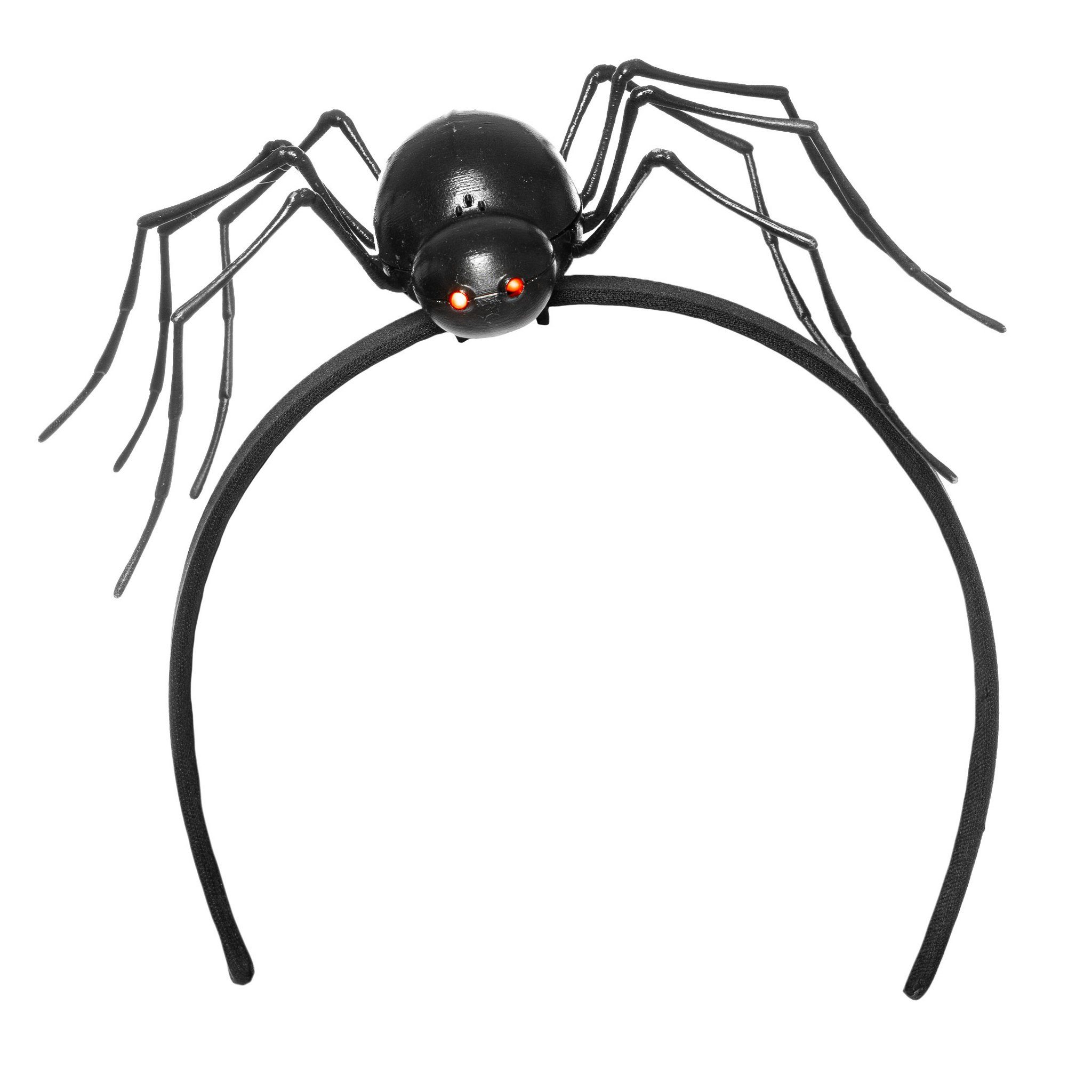 Metamorph Hexen-Kostüm Bewegliche Horrorspinne Haarreif, Große Spinne mit leuchtenden Augen und sich bewegenden Beinen