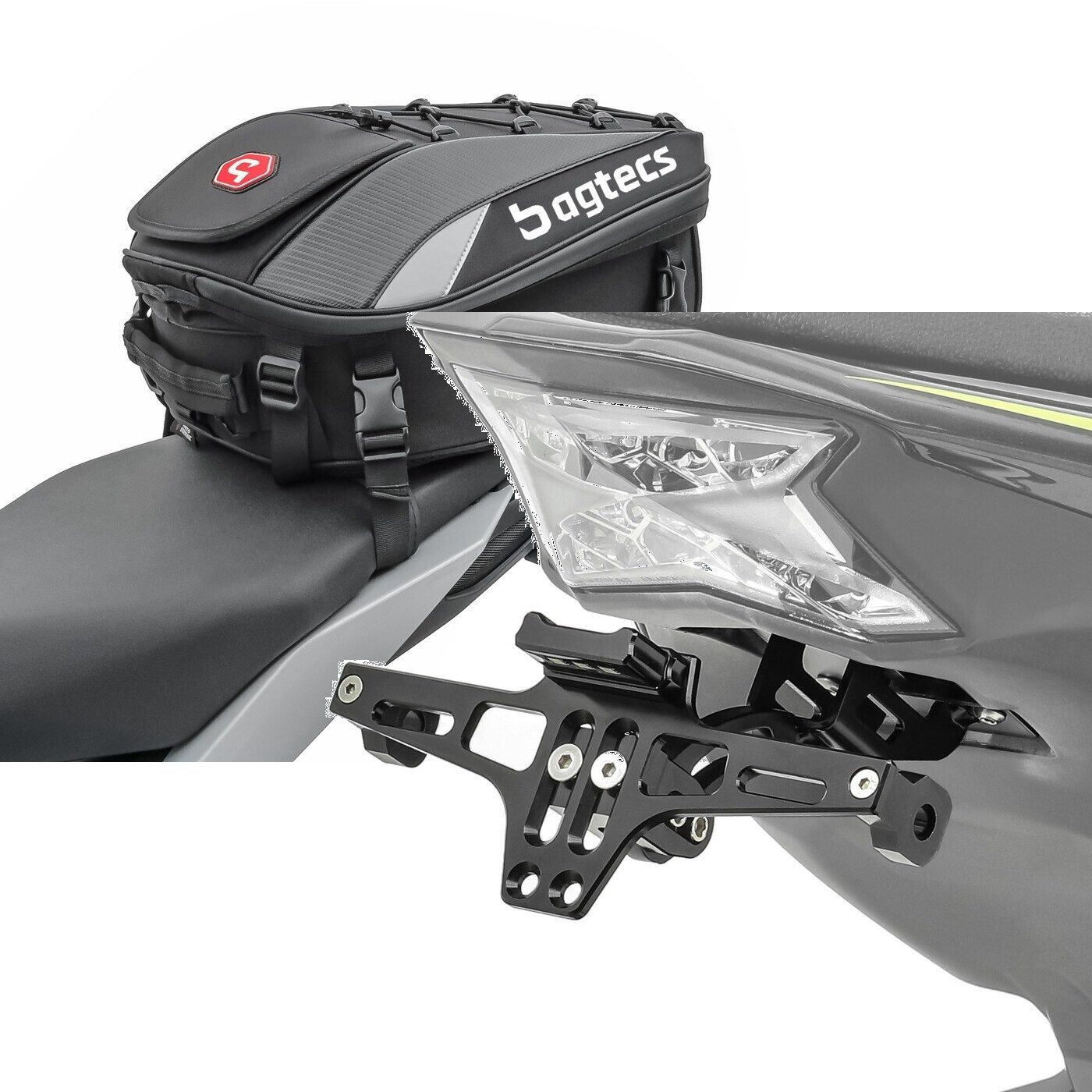 Bagtecs Reisetasche Set: Motorrad Hecktasche X30 Soziustasche erweiterbar 20-30Ltr sw # mi