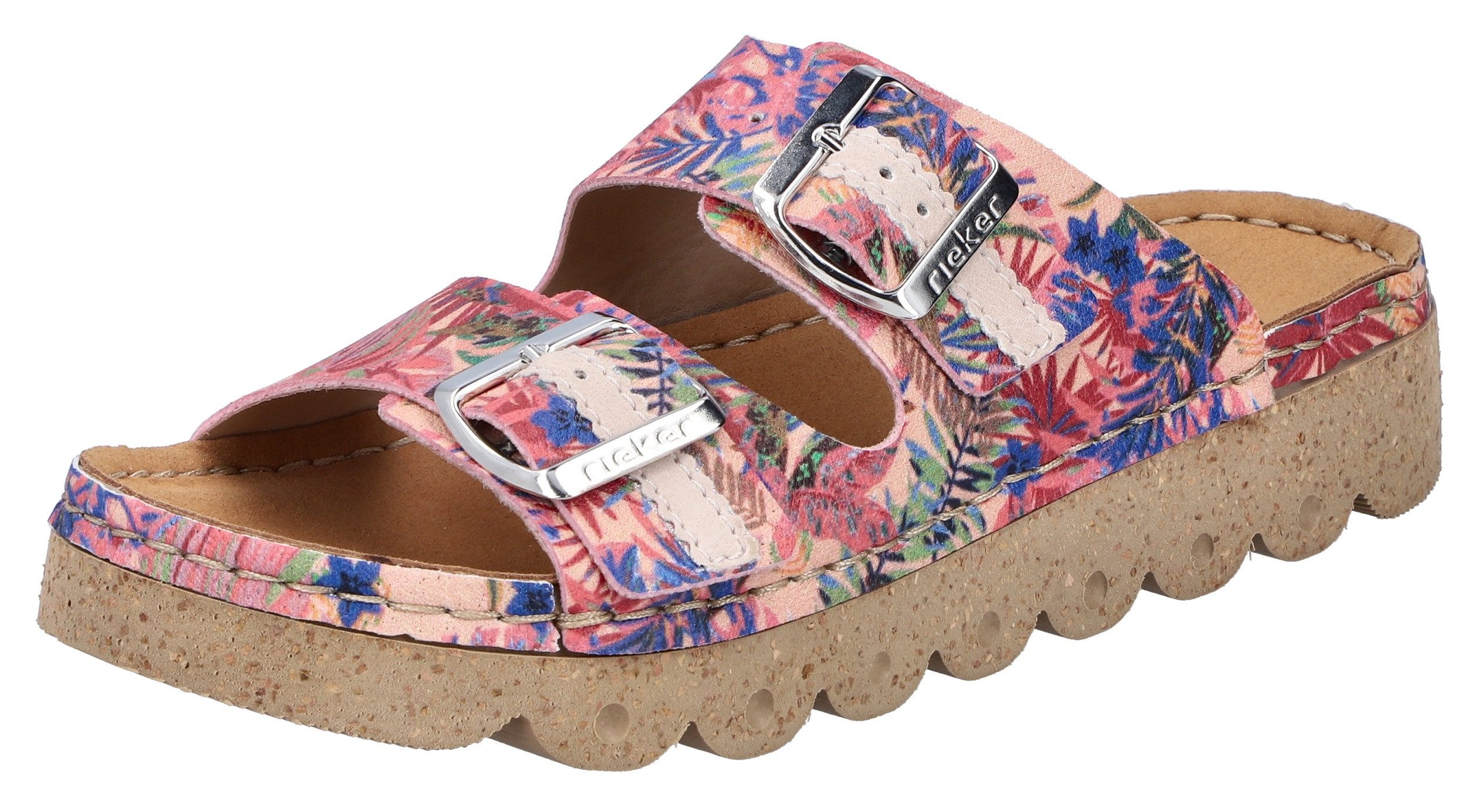 Rieker Pantolette Sommerschuh, Schlappen, Hausschuh mit verstellbaren Schnallen