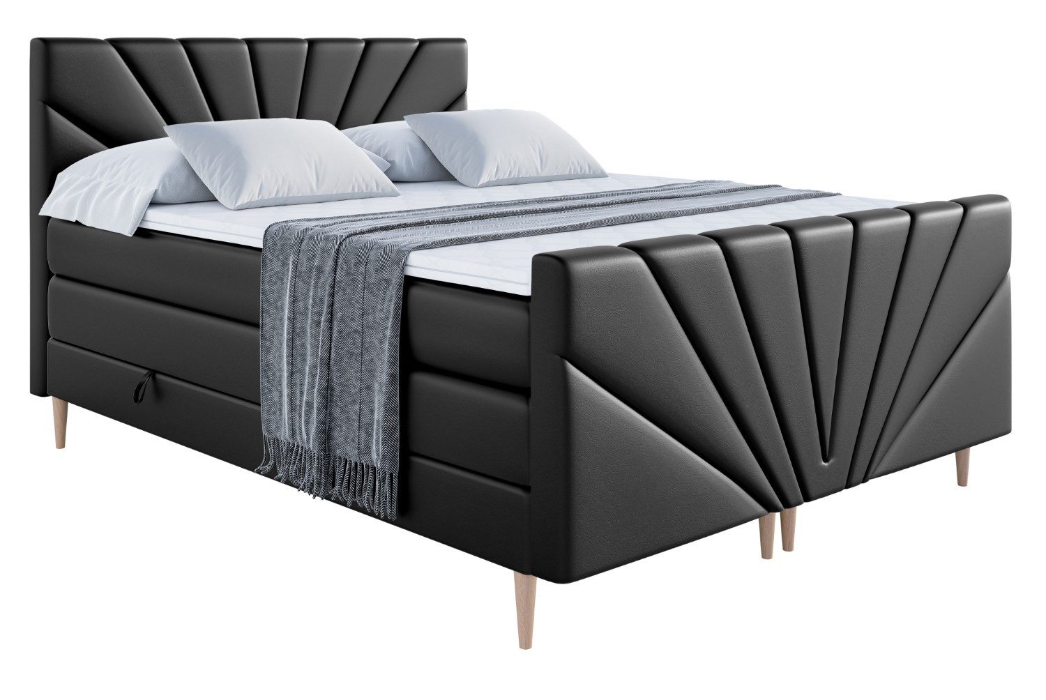 ALTDECOR Boxspringbett MILTIO-F-Z KING (Multipocket-Matratze H4, günstig online kaufen