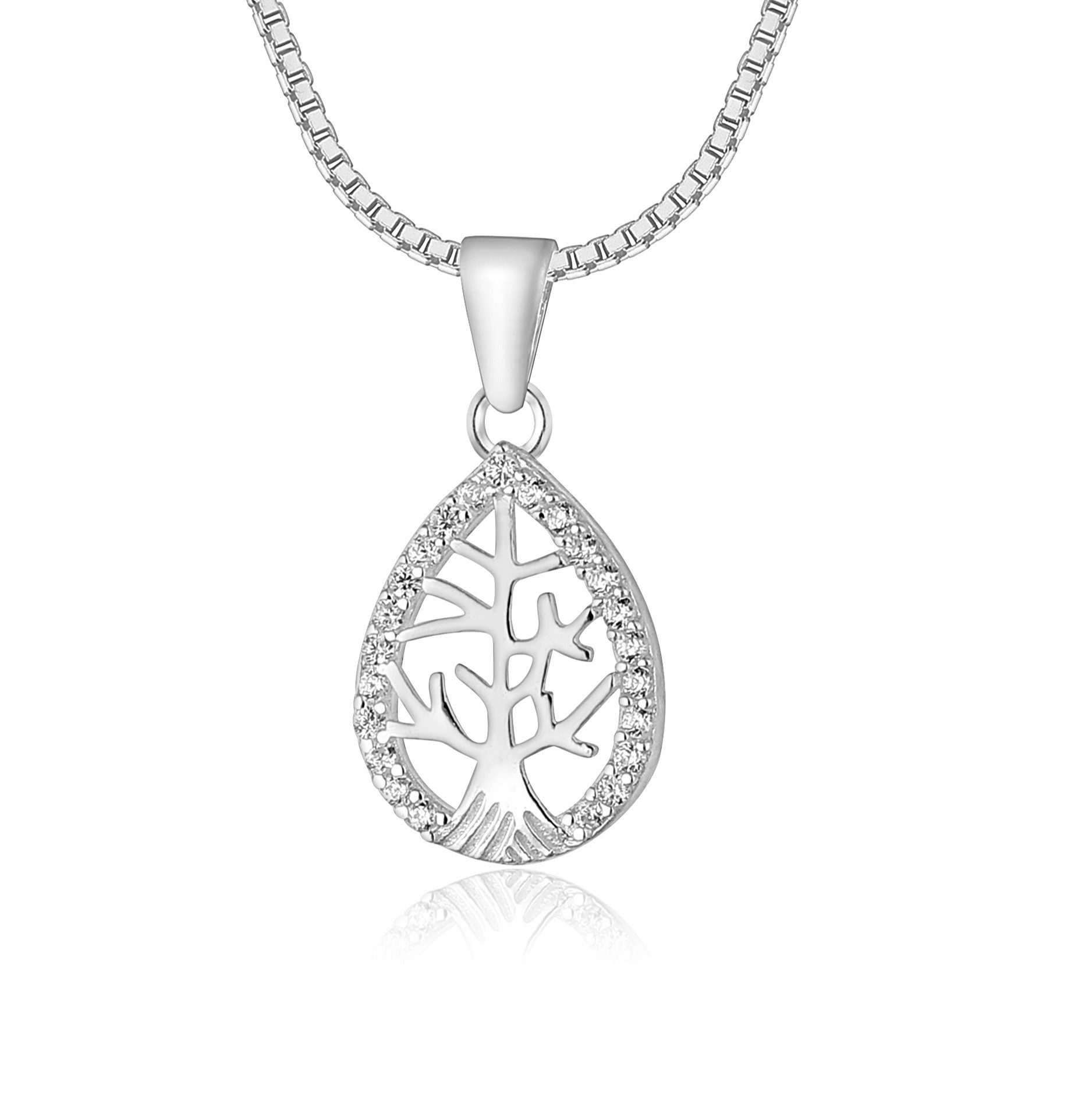 NAHLE Kette mit Anhänger Silberkette Lebensbaum Kette (2-tlg., inkl. Schmuc günstig online kaufen