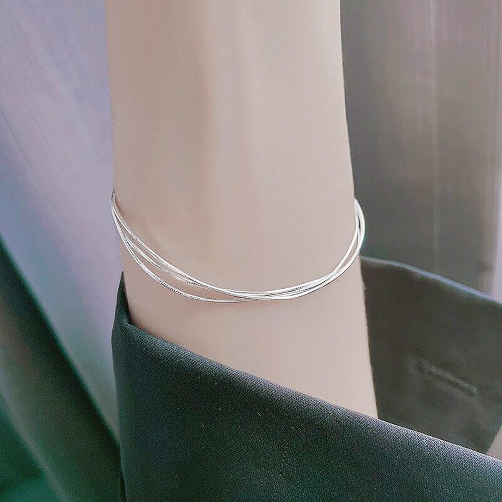 Color Design Silberarmband Armband aus 925 Silber CD-SMK-26, mehrreihige Armkette, Länge verstellbar inkl. Geschenkbeutel