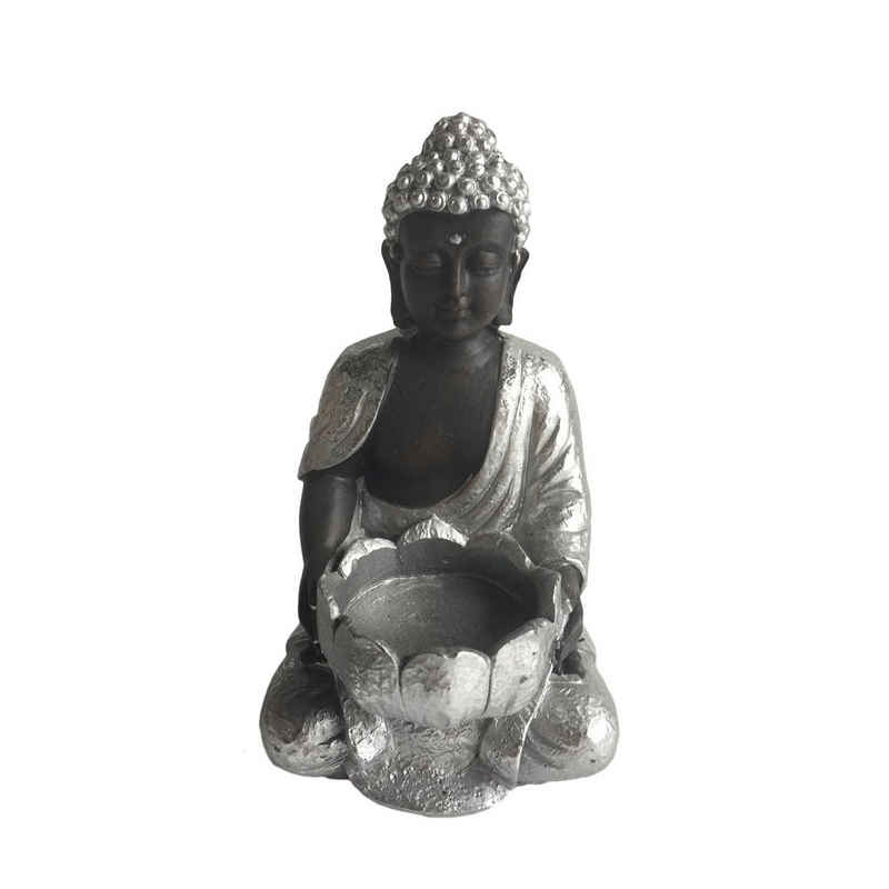 HTI-Line Teelichthalter Teelichthalter Buddha 1 (1 St., 1 Teelichthalter Buddha, ohne Teelicht), Wellnessdeko Kerzenhalter Schmuckhalter kleine Ablage Lotusblüte