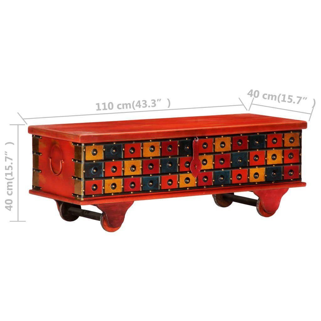 vidaXL Aufbewahrungsbox Aufbewahrungstruhe Rot 110 x Akazie 40 x Massivholz 40 cm