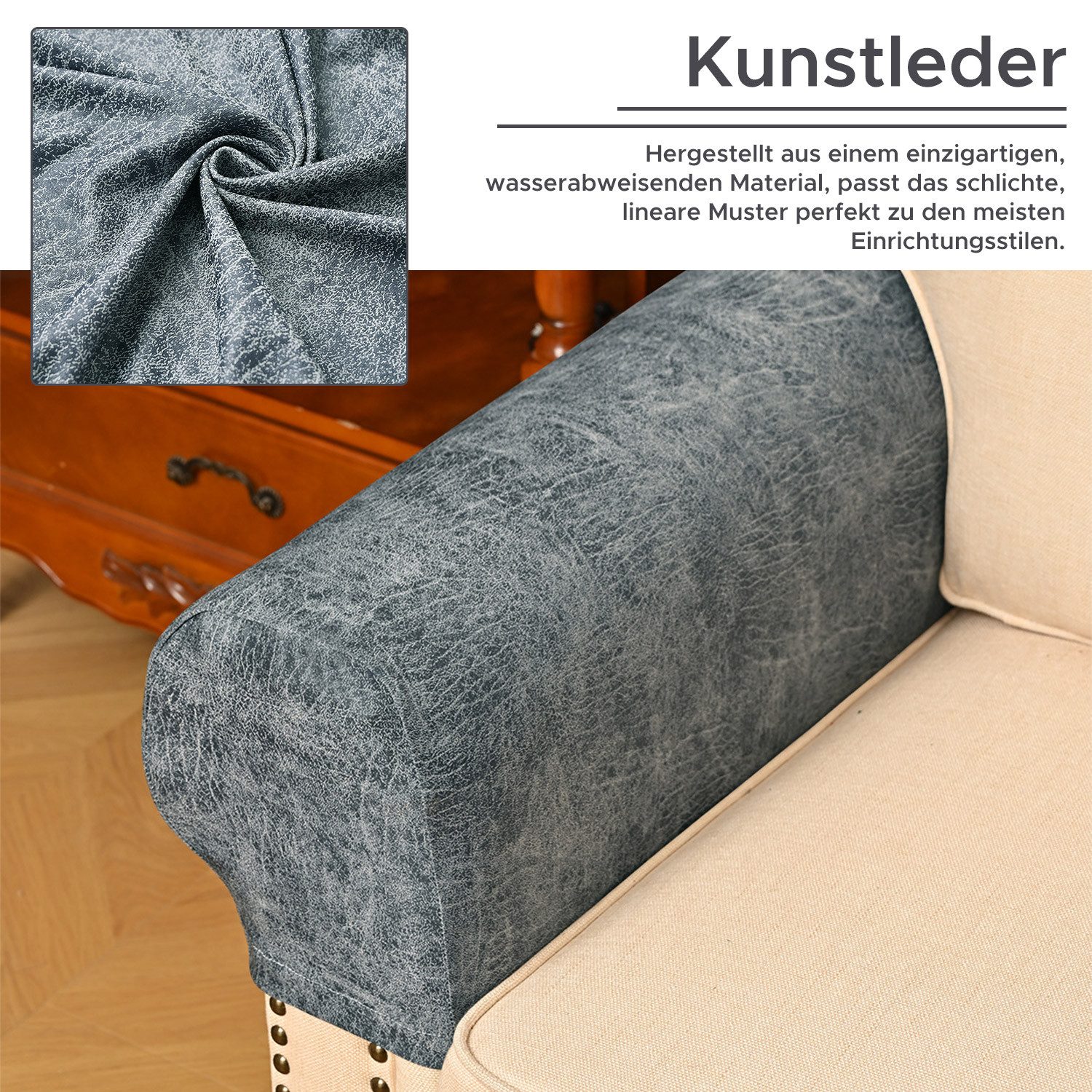 Refttenw Sesselhusse Couch Armschonbezug, Stretch-Sesselbezug,Schonbezüge,wasserabweisend