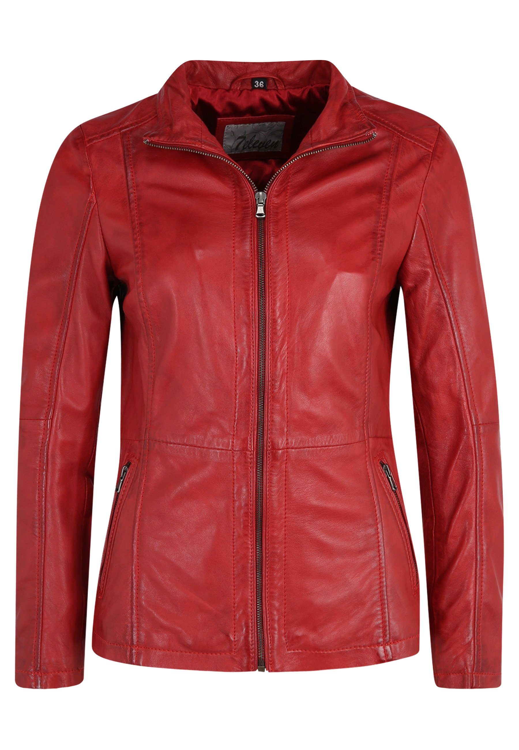 Bikerjacke 7eleven RED "SHARRY" Lederjacke