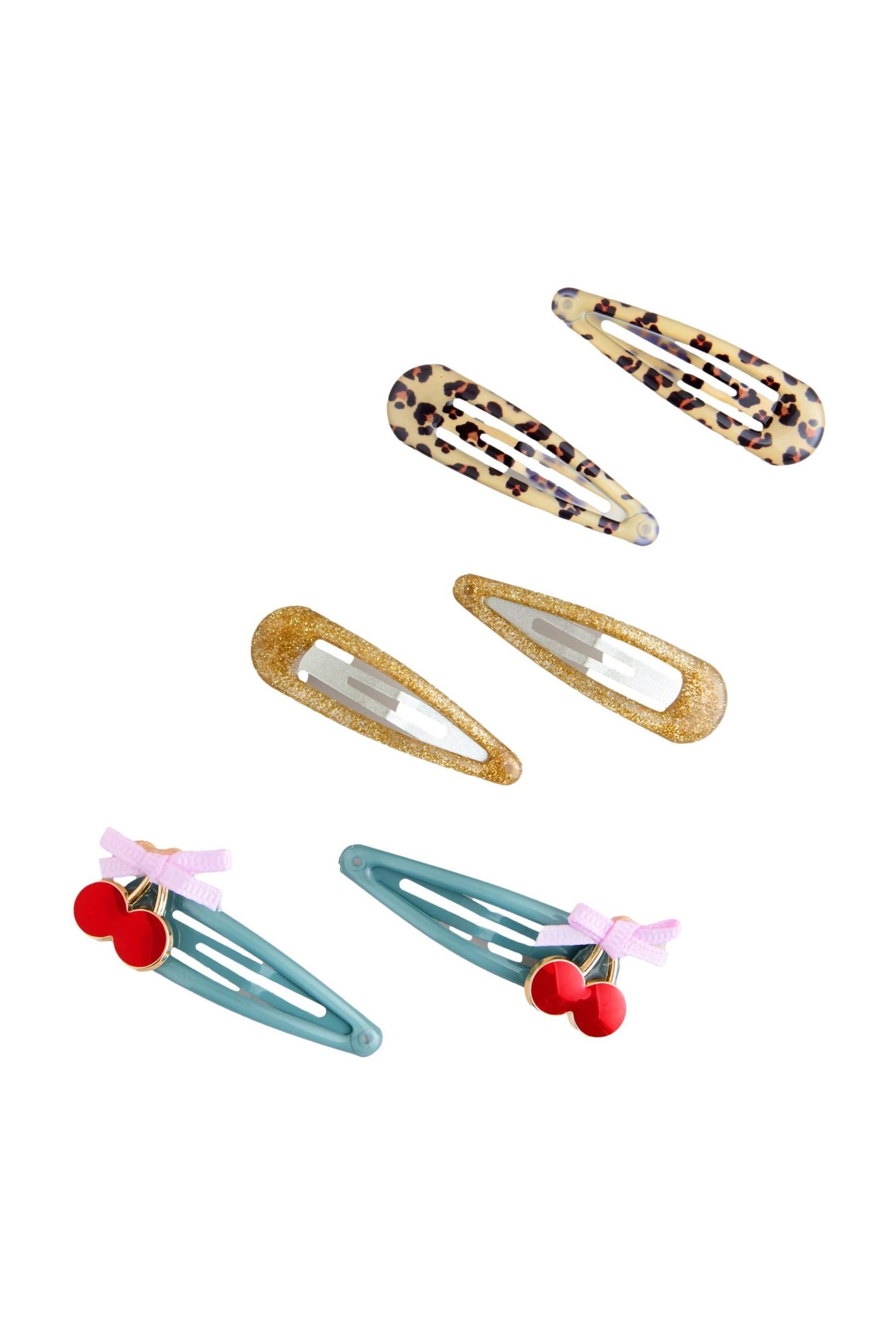 Next Haarclip 6er-Pack Haarclips, Leopard und Kirschen